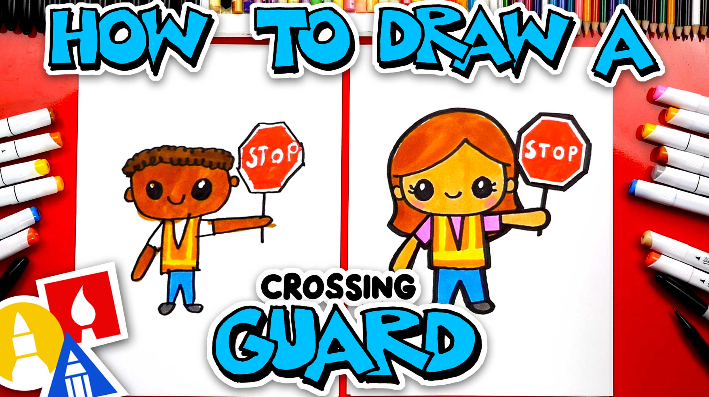 How To Draw A Crossing Guard - Art For Kids Hub