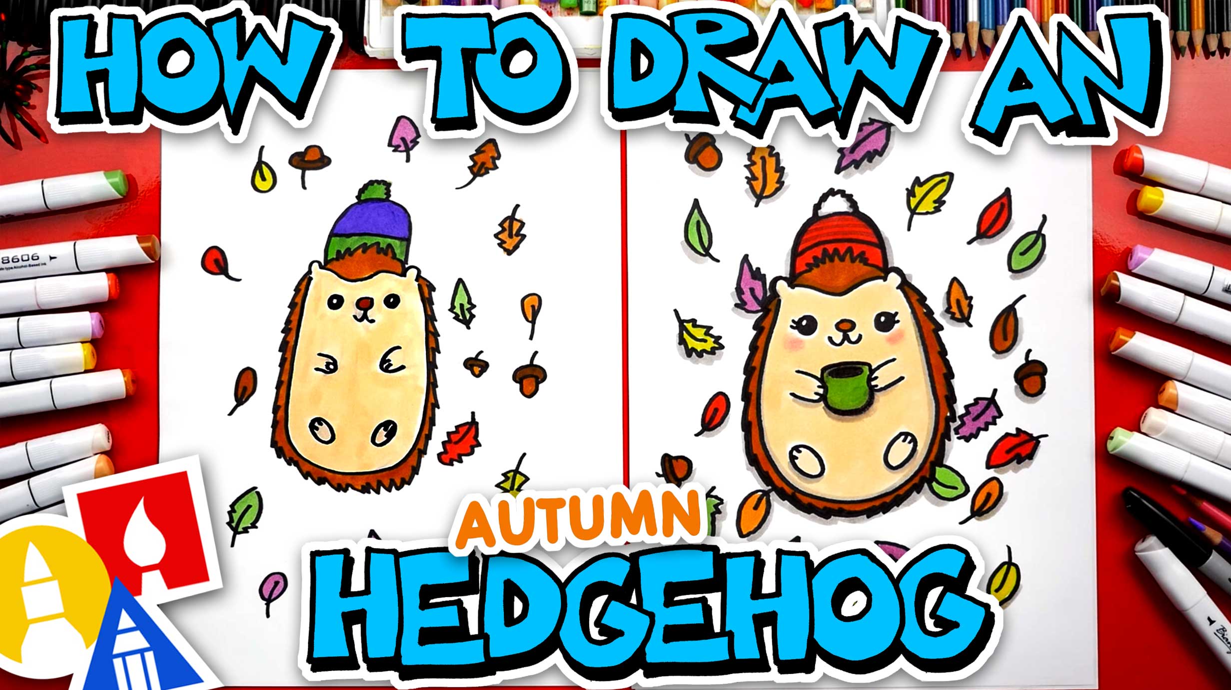 How To Draw An Autumn Hedgehog Art For Kids Hub