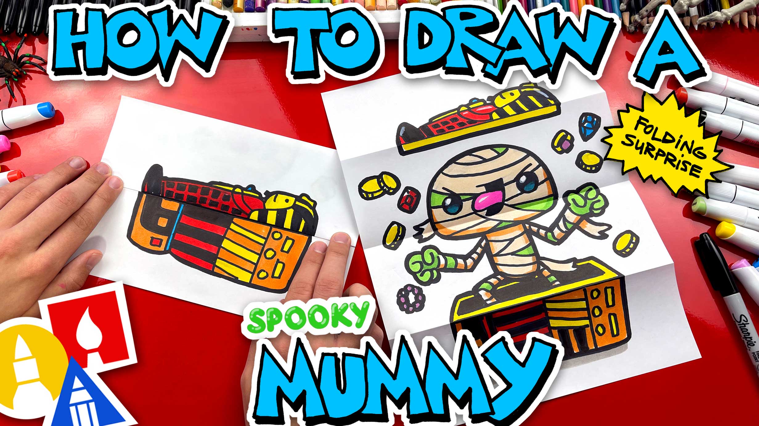 How To Draw A Mummy Folding Surprise Art For Kids Hub
