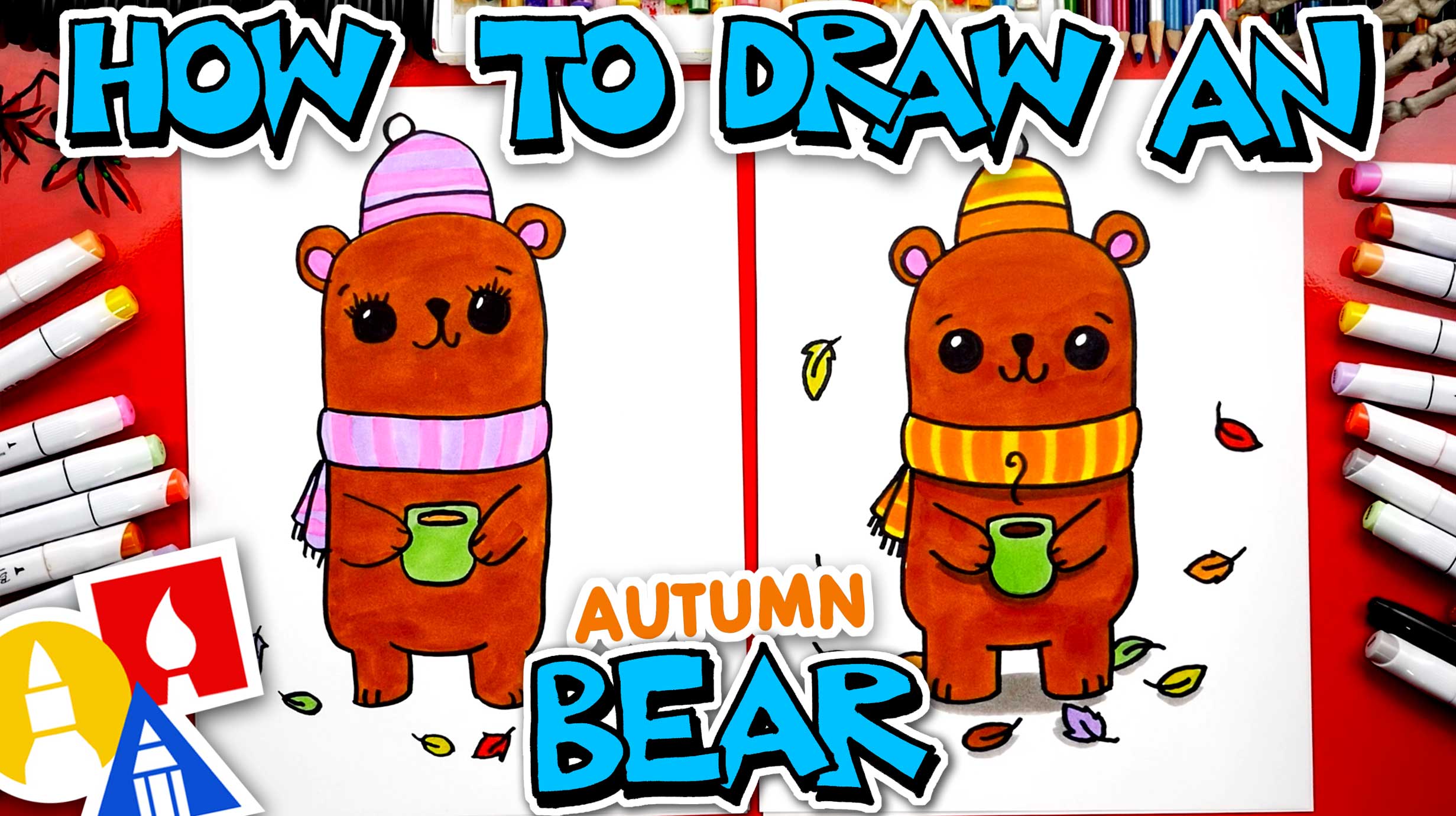 How To Draw An Autumn Bear Art For Kids Hub