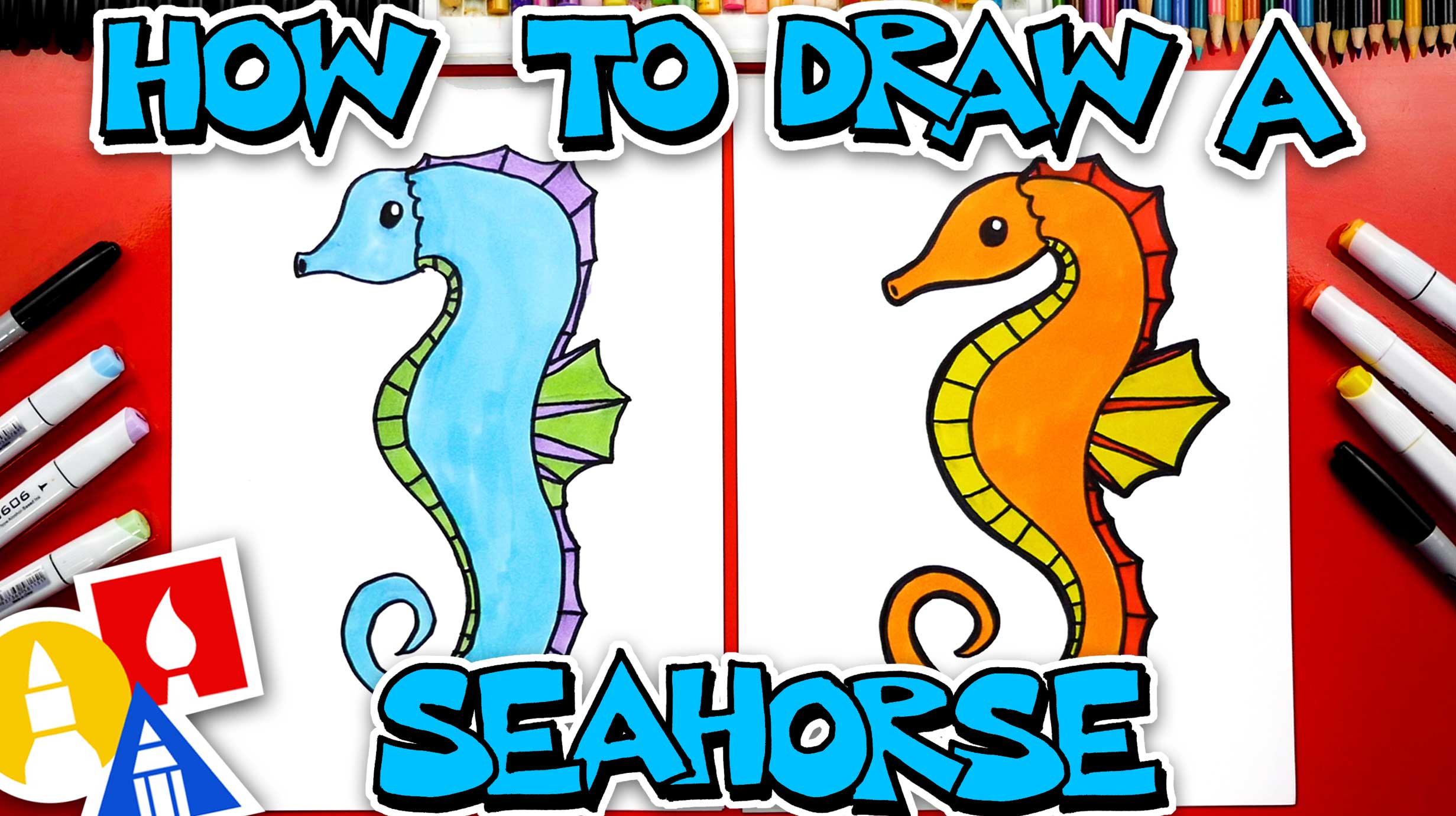 youtube how to draw sea animals for kids Dessine un dauphin et un ...