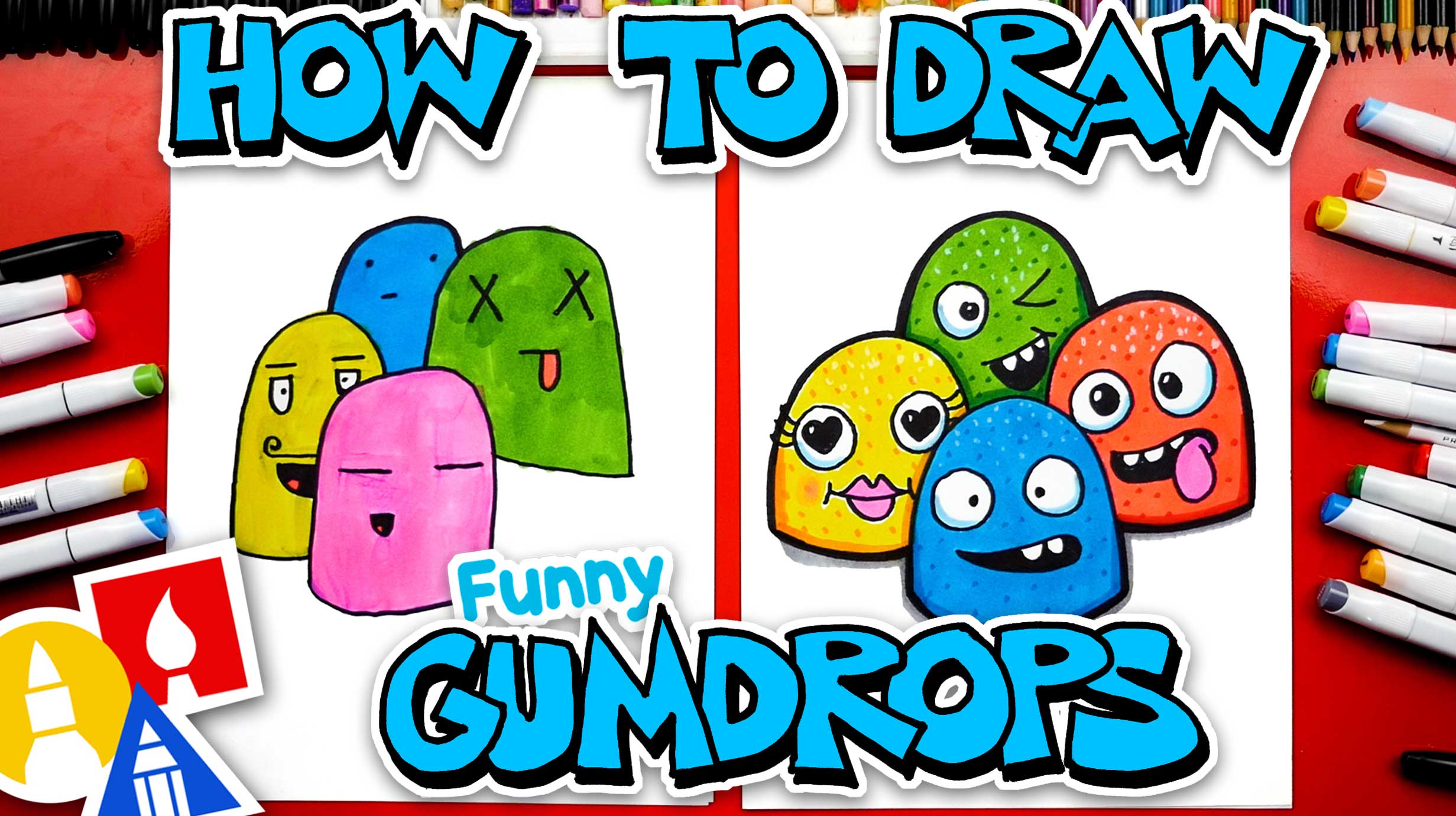 How To Draw Funny Gumdrops Art For Kids Hub