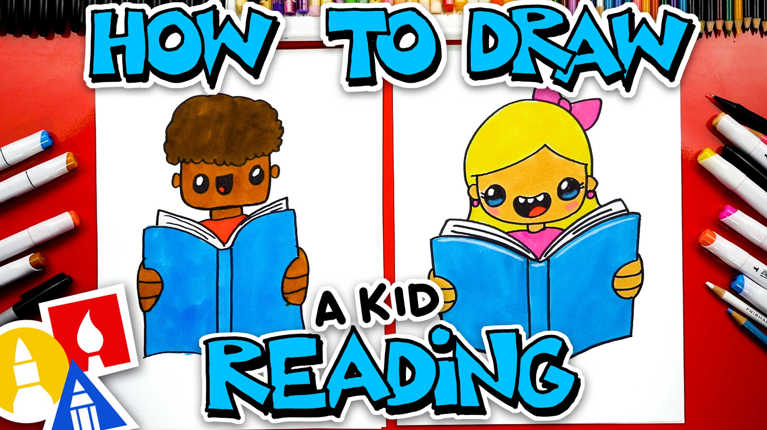 How To Draw A Kid Reading Art For Kids Hub