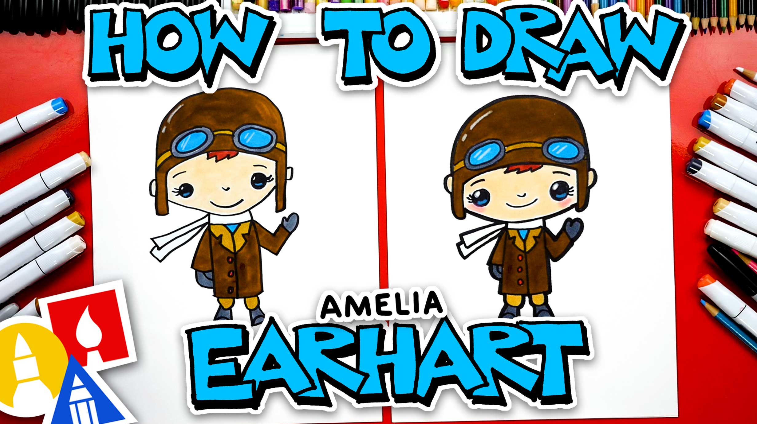 How To Draw Amelia Earhart Art For Kids Hub