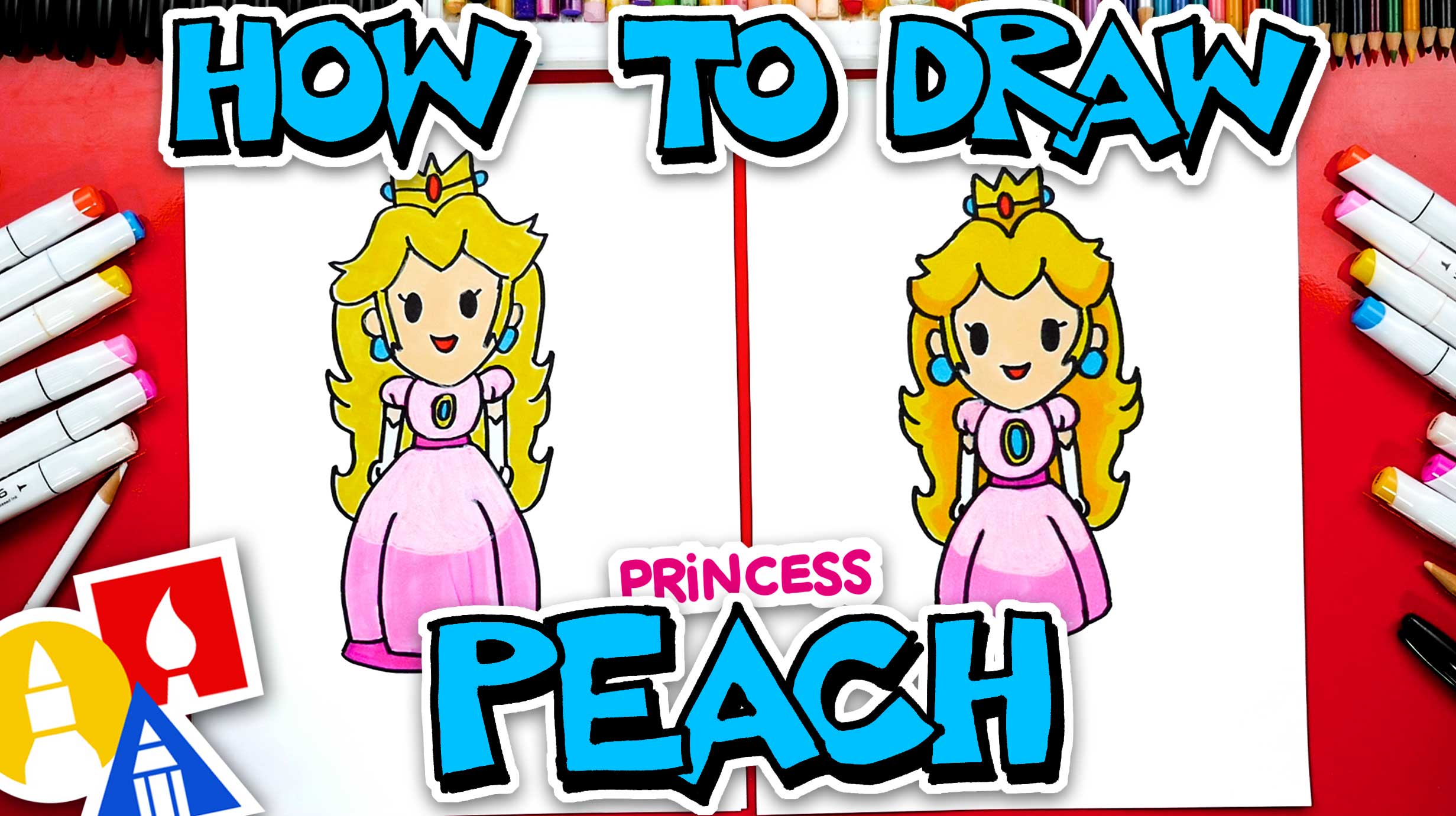 How To Draw Princess Peach Art For Kids Hub