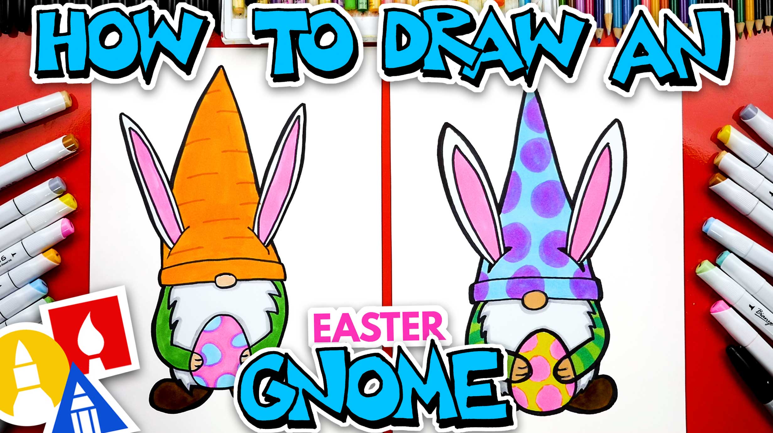 How To Draw A Funny Easter Gnome Art For Kids Hub