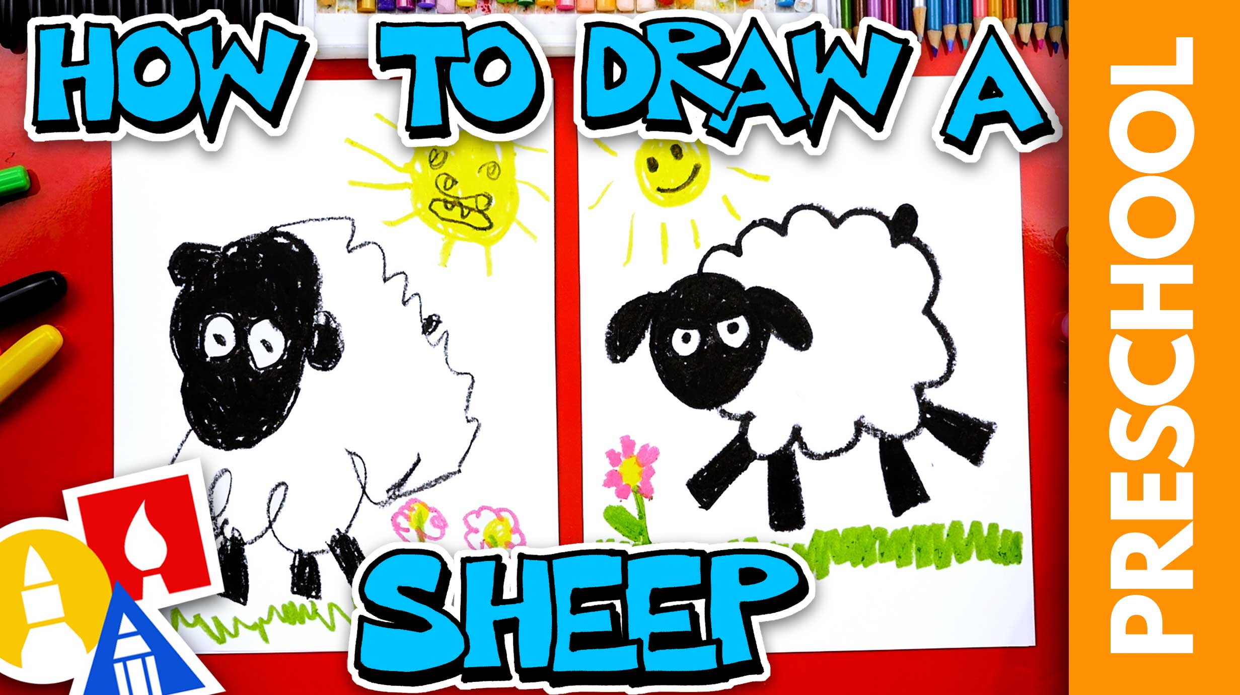 How To Draw A Sheep Preschool Art For Kids Hub