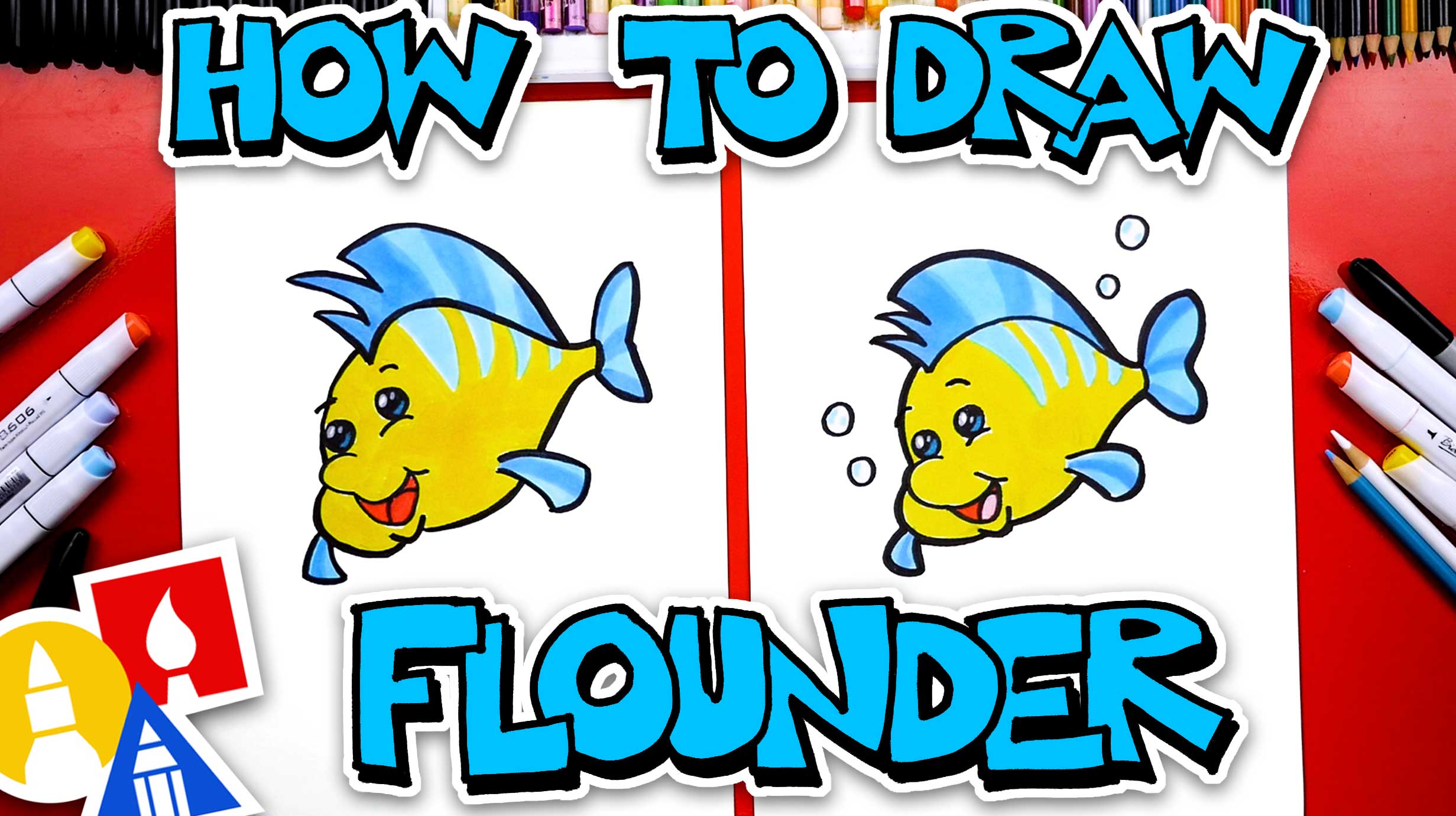 Flounder Fish - Drawing Skill