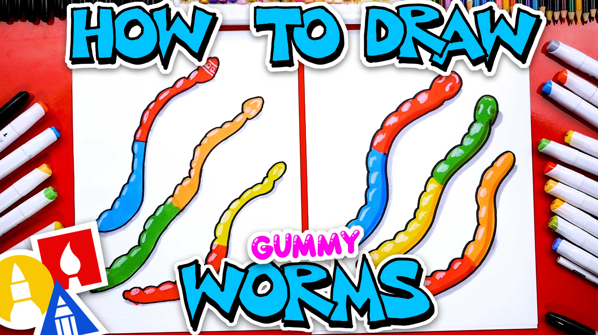 How To Draw Gummy Worms Art For Kids Hub