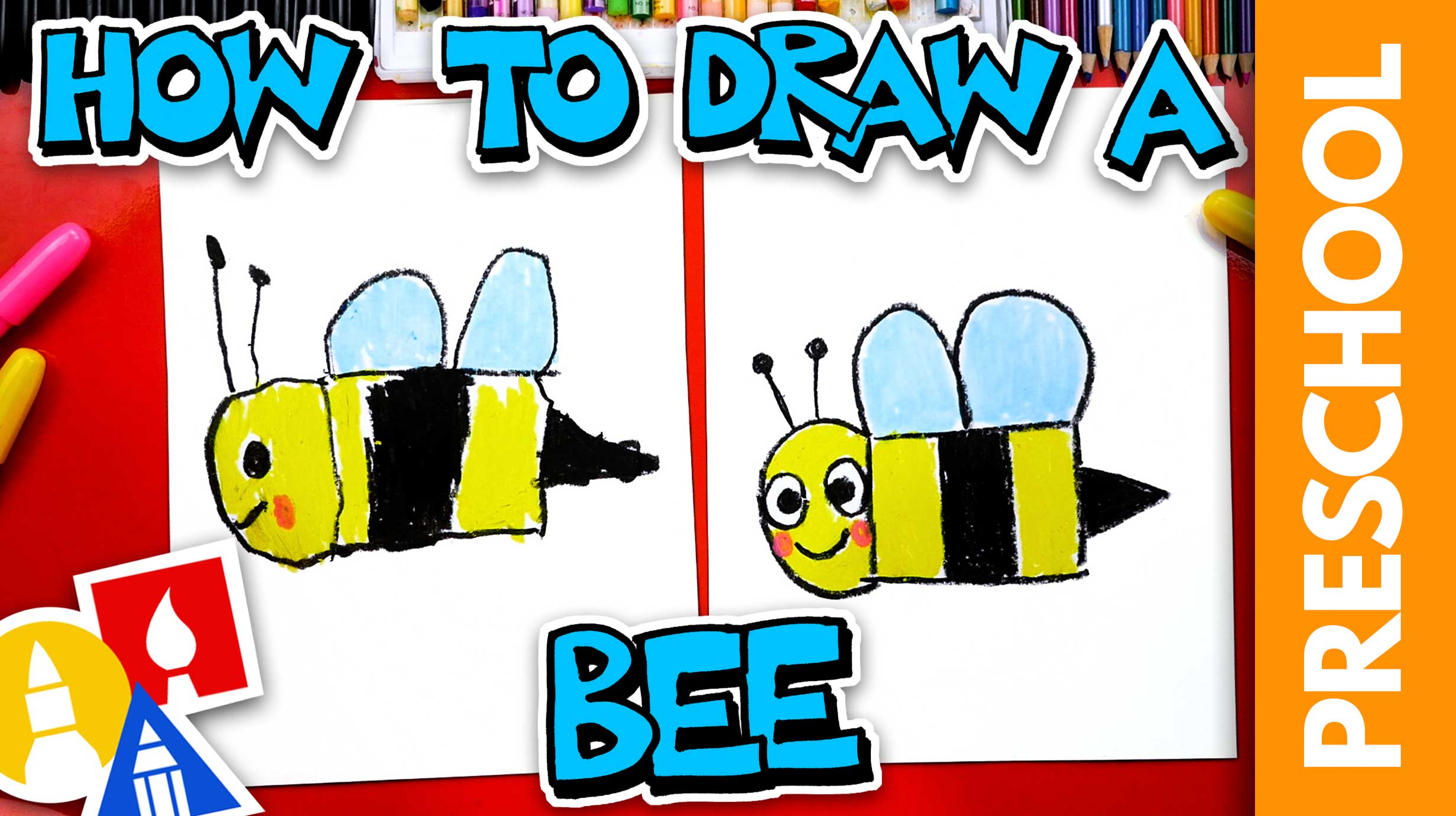 How to Draw a Bee Easy Printable Lesson For Kids | Kids Activities Blog