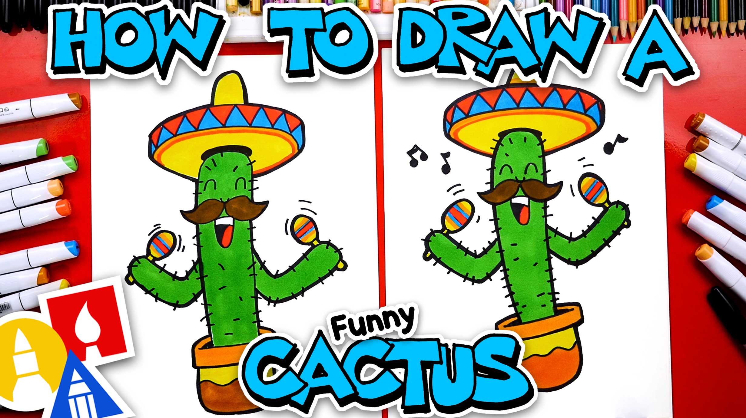 How To Draw A Cinco De Mayo Cactus - Art For Kids Hub