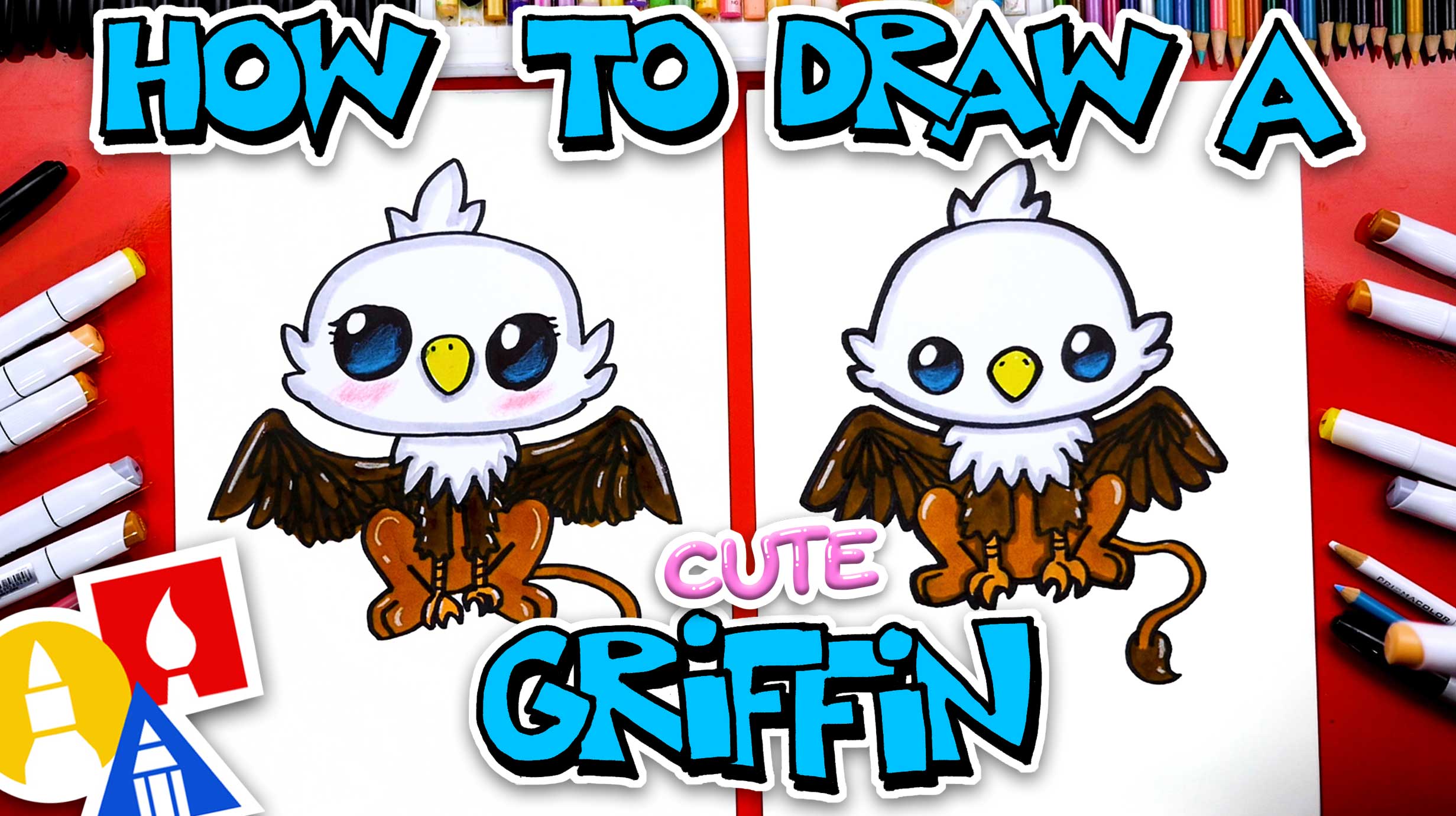 Art For Kids Hub on X: Hadley and I are learning how to draw a super cute  griffin! We hope you and your kids have a lot of fun drawing this mythical