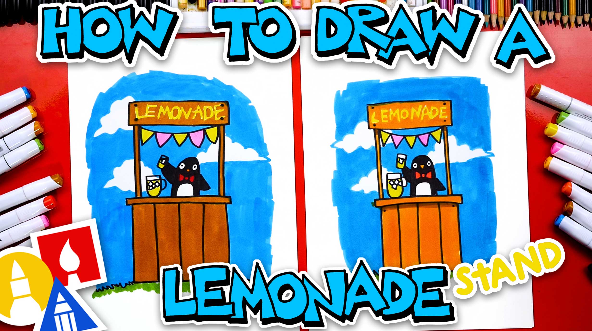 How To Draw A Funny Lemonade Stand Art For Kids Hub