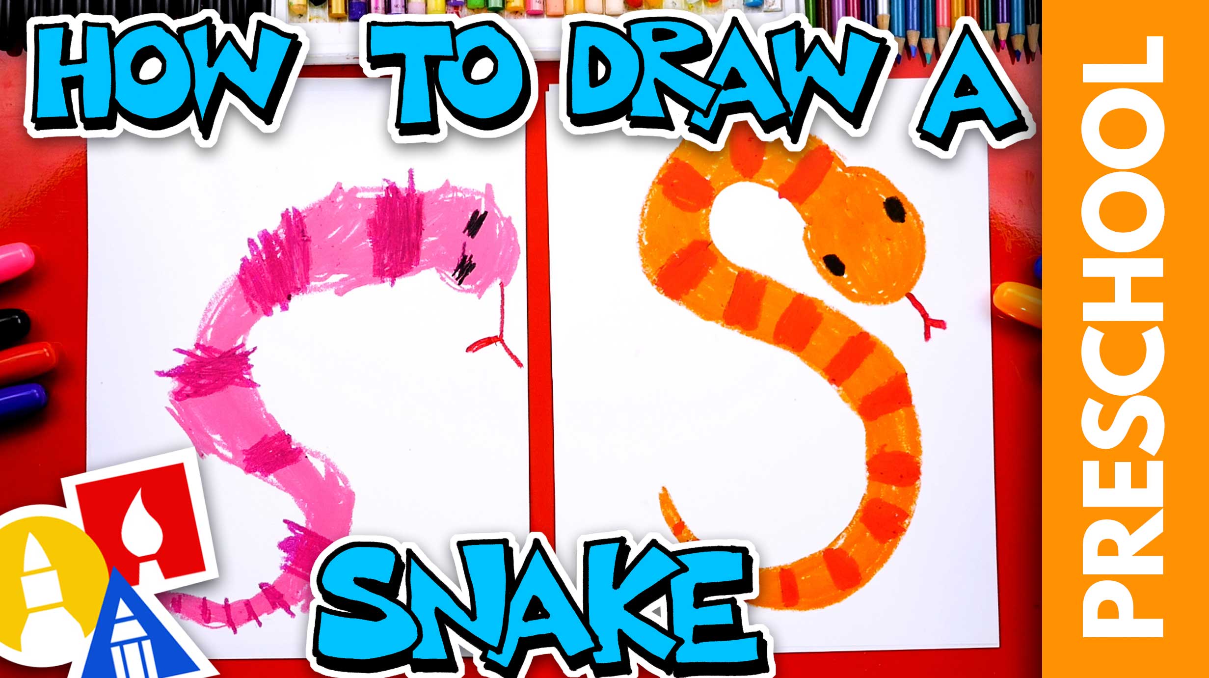 How To Draw A Snake - Preschool - Art For Kids Hub