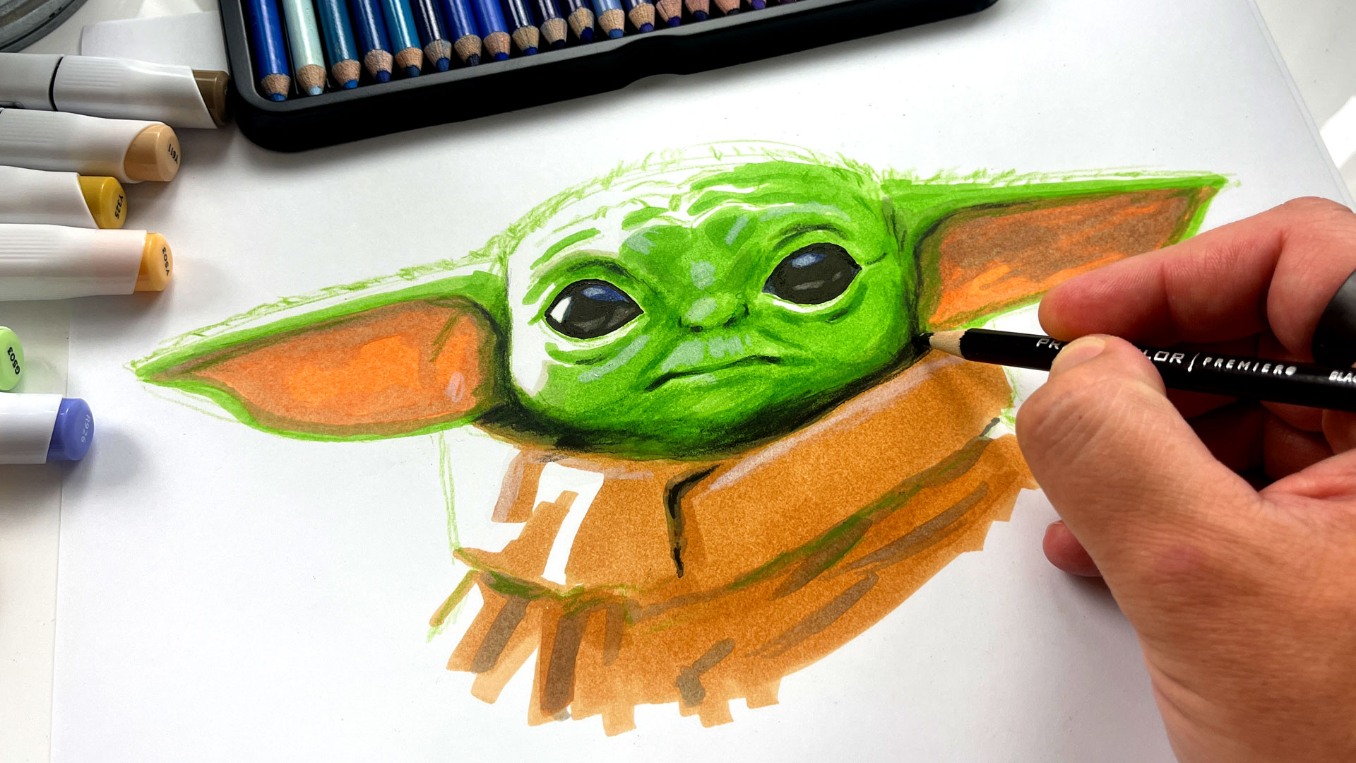 How To Draw Grogu Advanced Art For Kids Hub