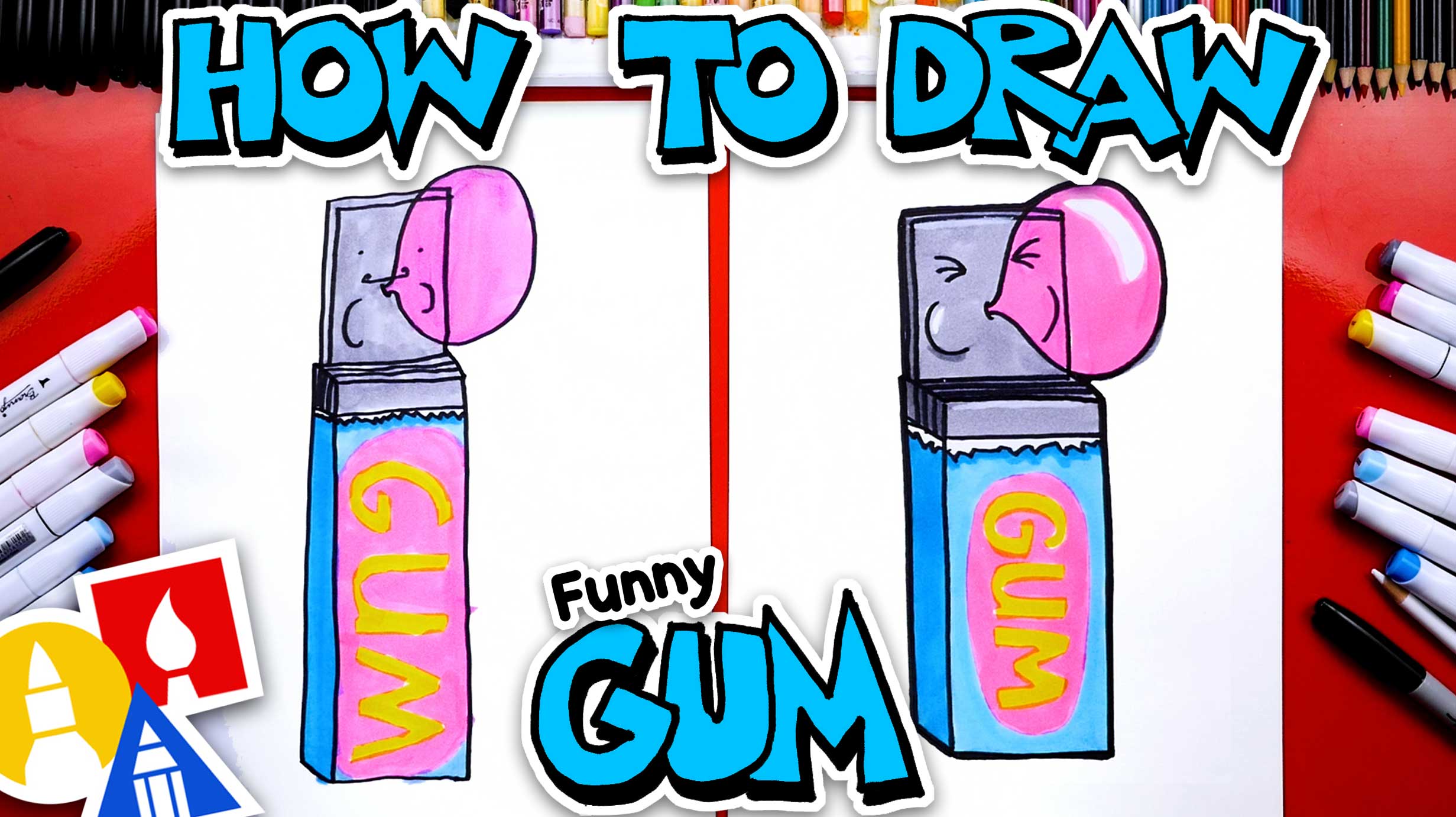 How To Draw A Funny Pack Of Gum - Art For Kids Hub 