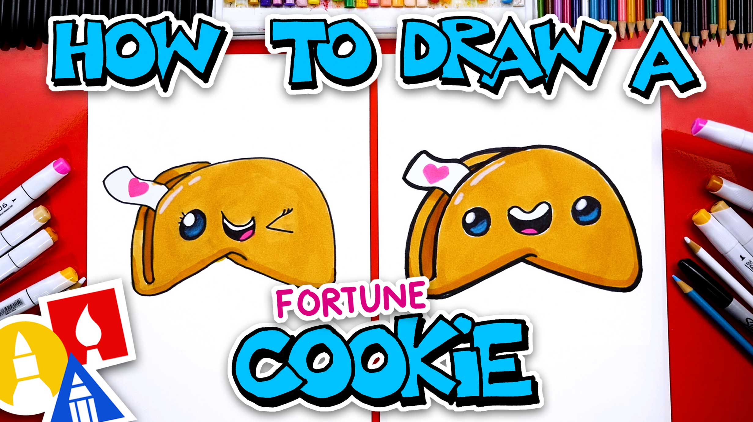 How To Draw A Funny Fortune Cookie - Art For Kids Hub