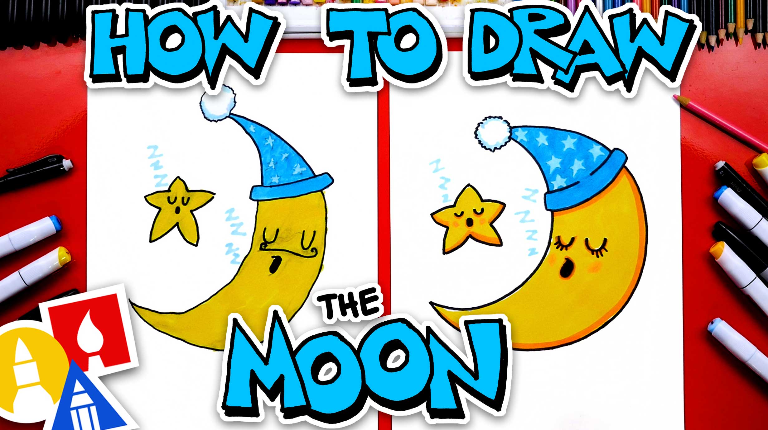 How To Draw The Moon And A Star Sleeping Art For Kids Hub