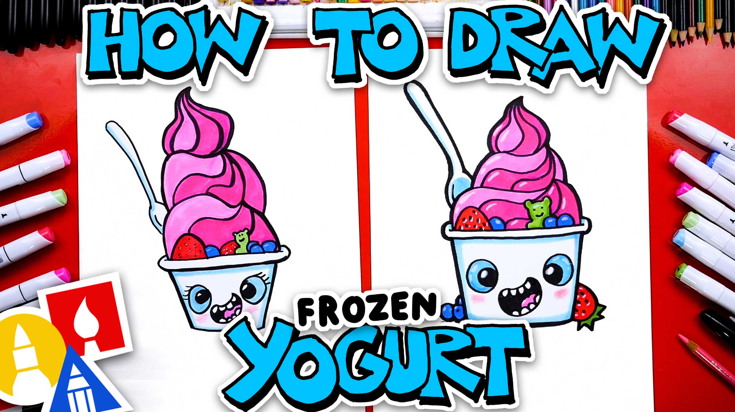 How To Draw Funny Frozen Yogurt Art For Kids Hub