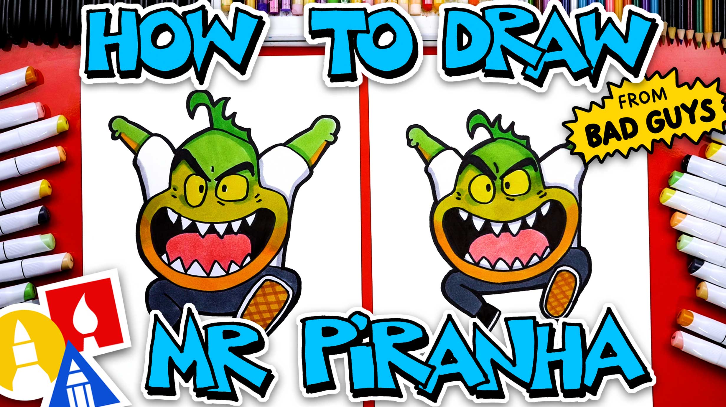 How To Draw Mr Piranha From The Bad Guys Movie
