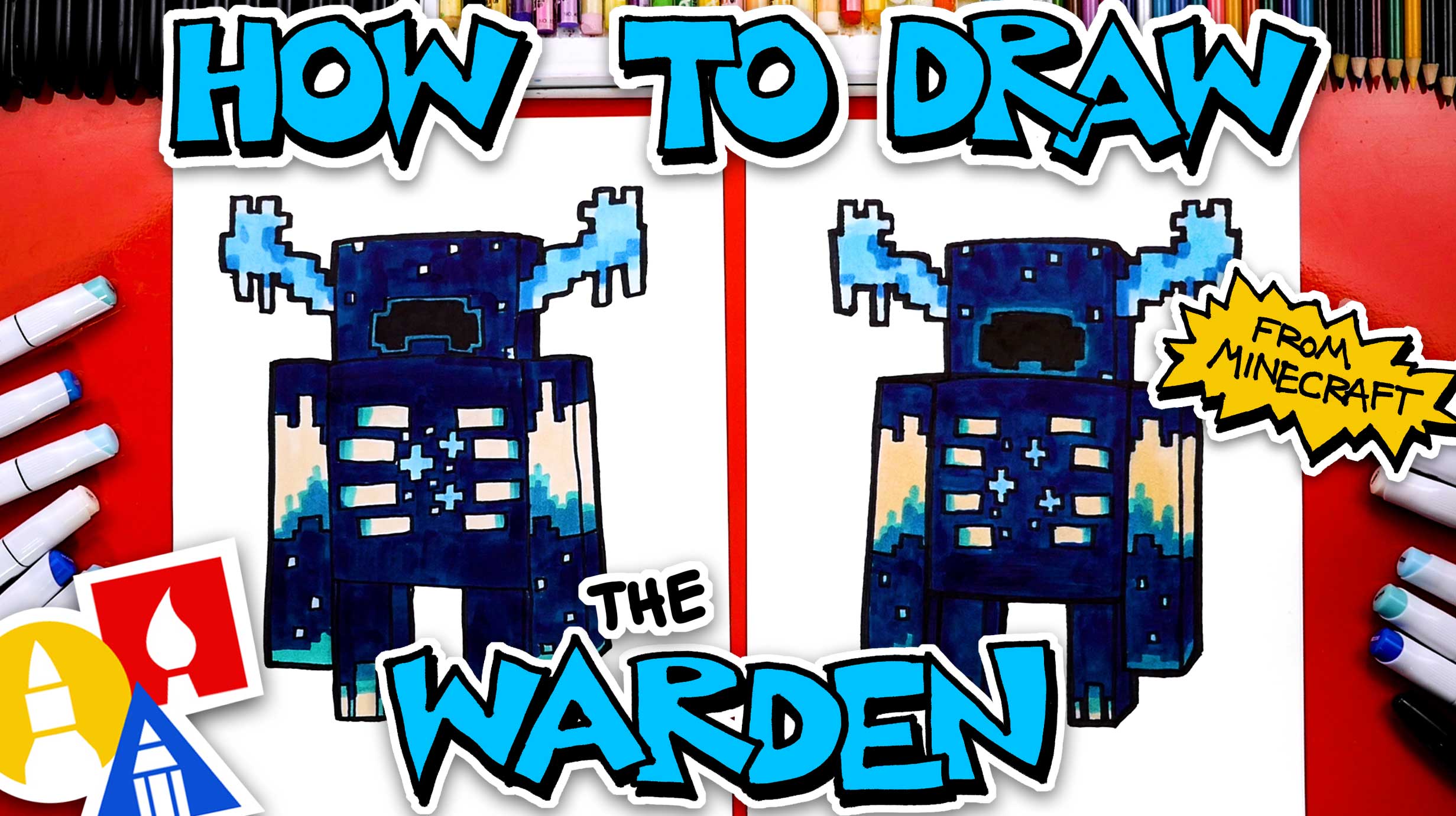How To Draw The Warden From Minecraft Art For Kids Hub