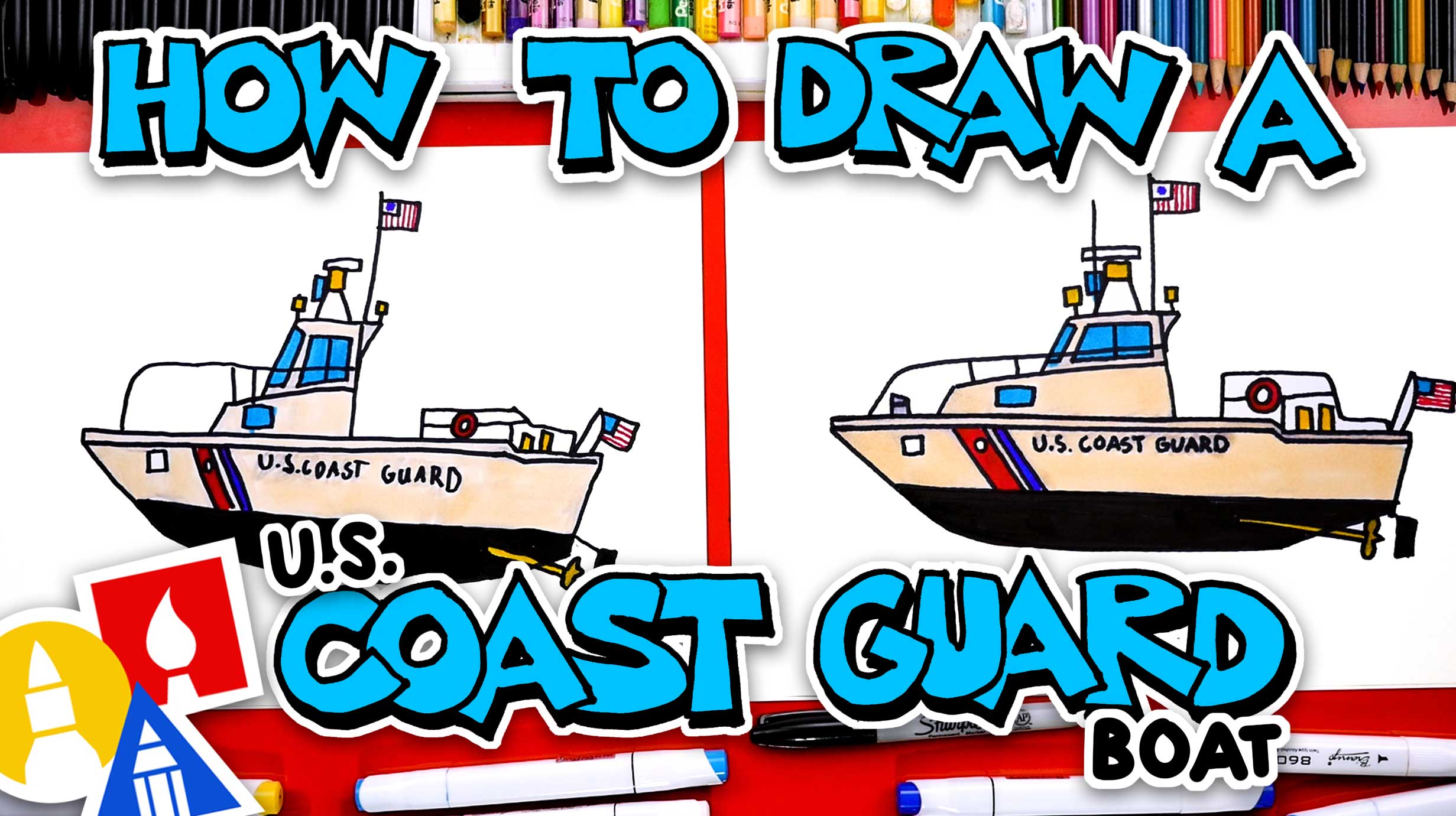 How To Draw U.S. Coast Guard Boat Art For Kids Hub