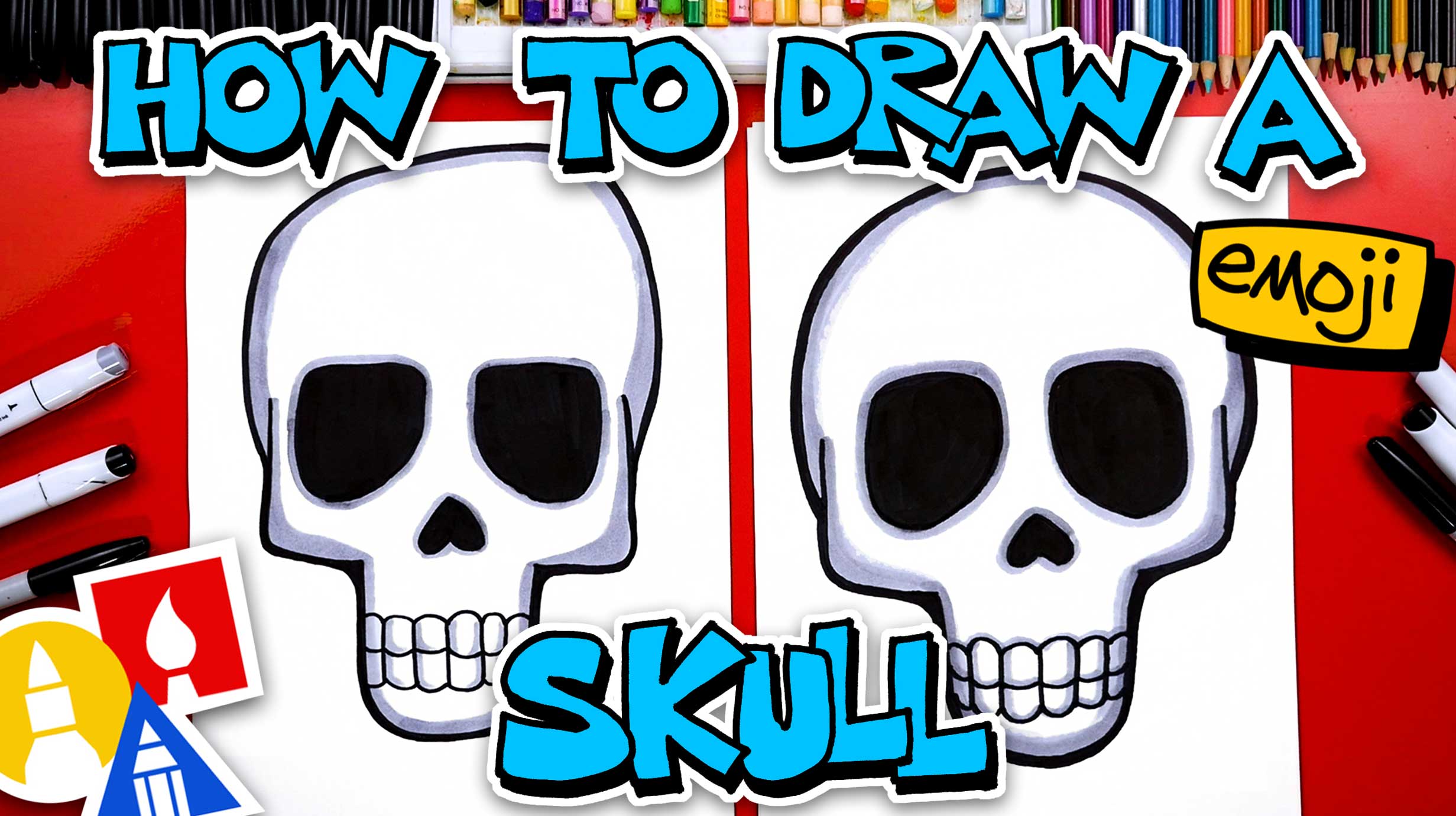 How To Draw A Skull Emoji Art For Kids Hub