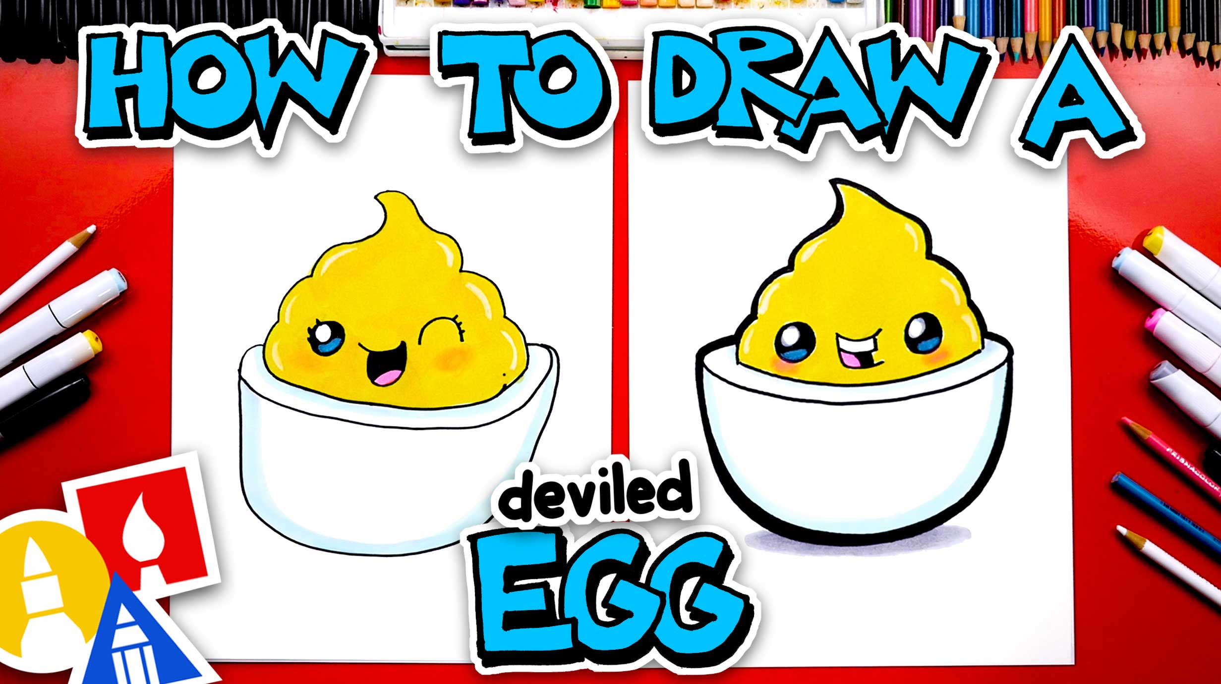 How To Draw A Funny Deviled Egg Art For Kids Hub