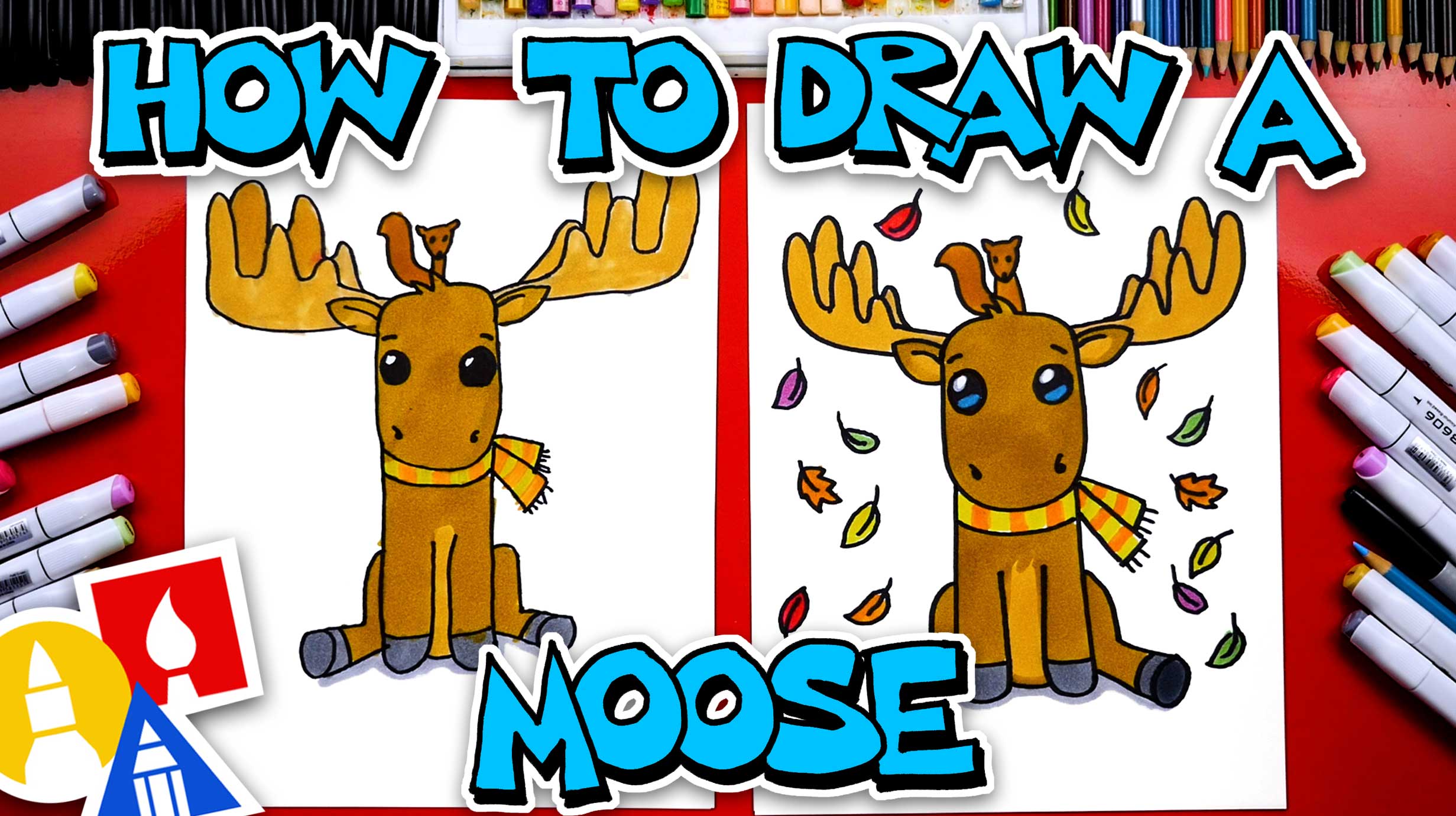 cute moose drawing