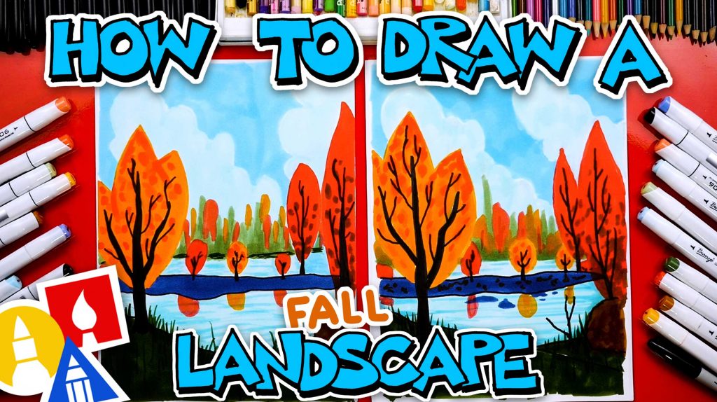 How To Draw A Fall/Autumn Landscape - Art For Kids Hub -