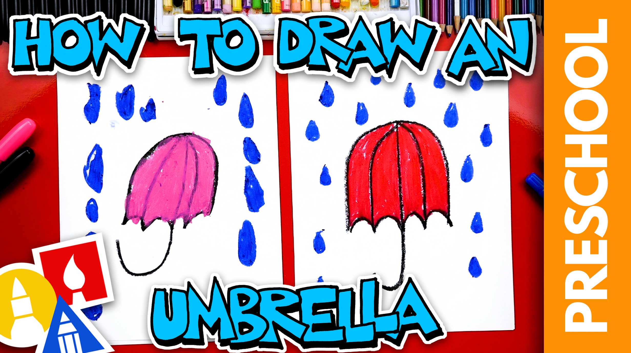 How to Draw a Cute Girl with Umbrella pencil sketch step b… | Flickr