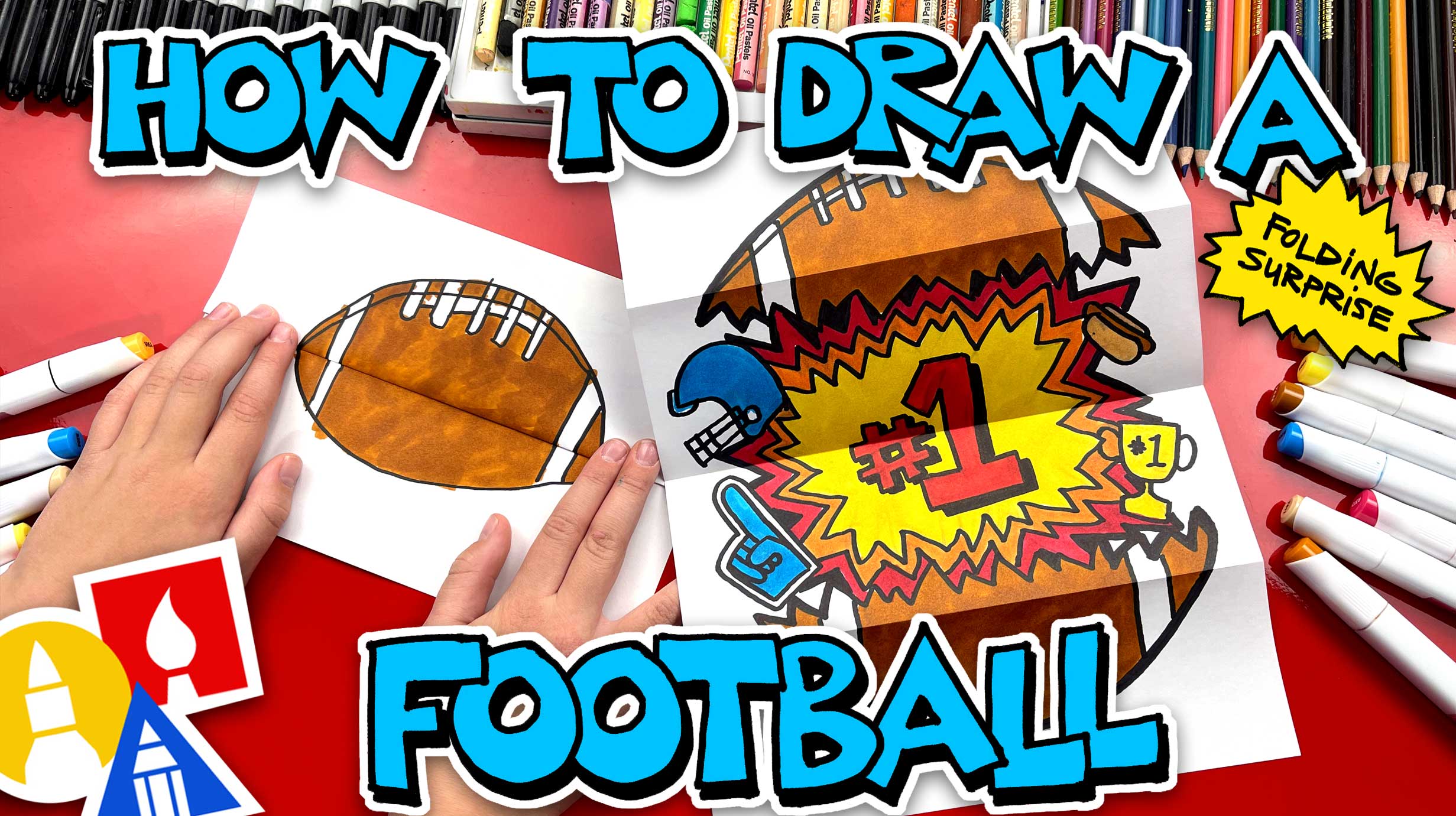 How To Draw A Football Folding Surprise Art For Kids Hub