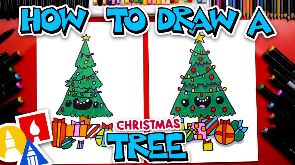 Christmas doodle sticker, cute tree | Premium Vector - rawpixel