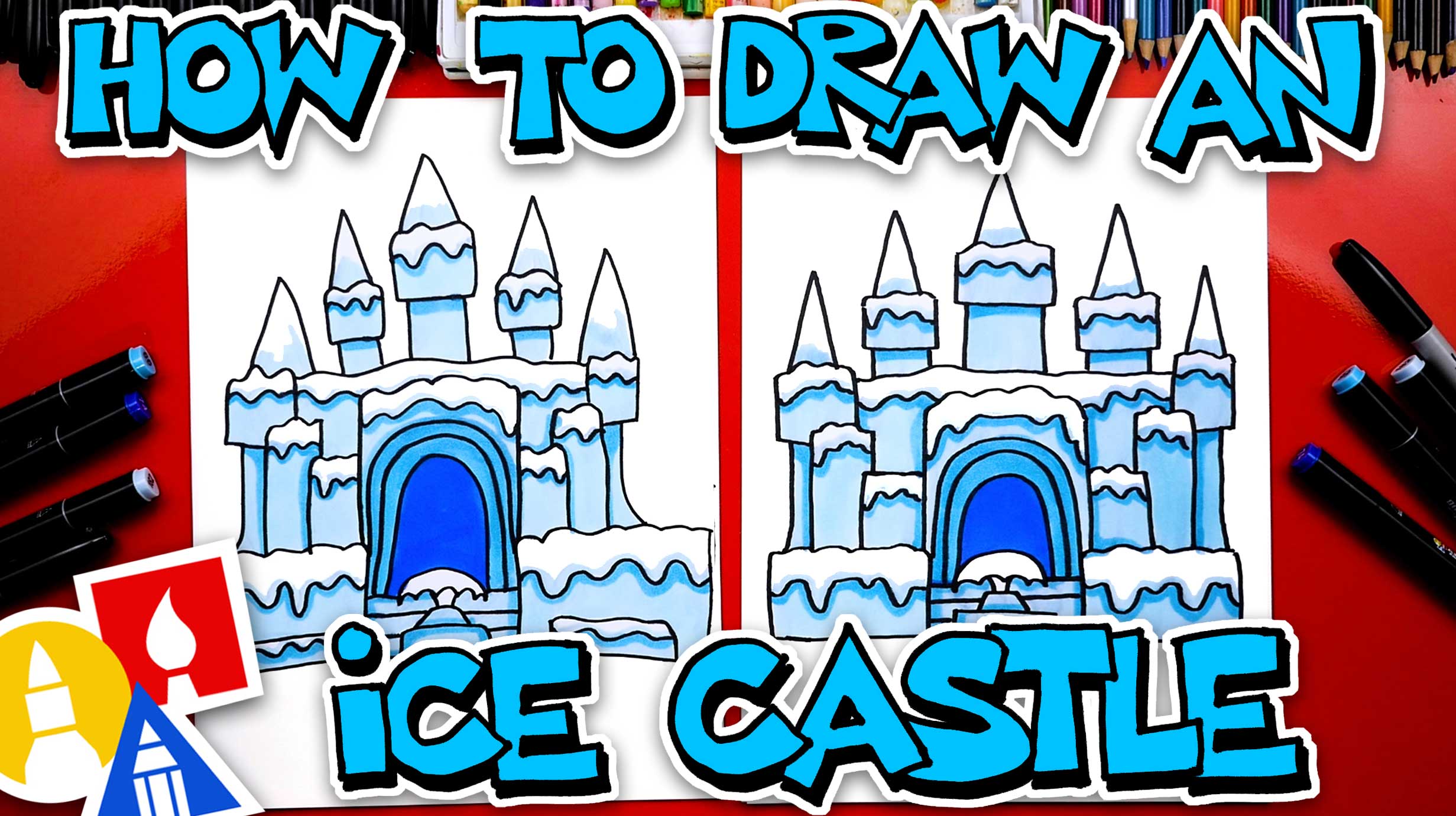 How To Draw An Ice Castle Art For Kids Hub