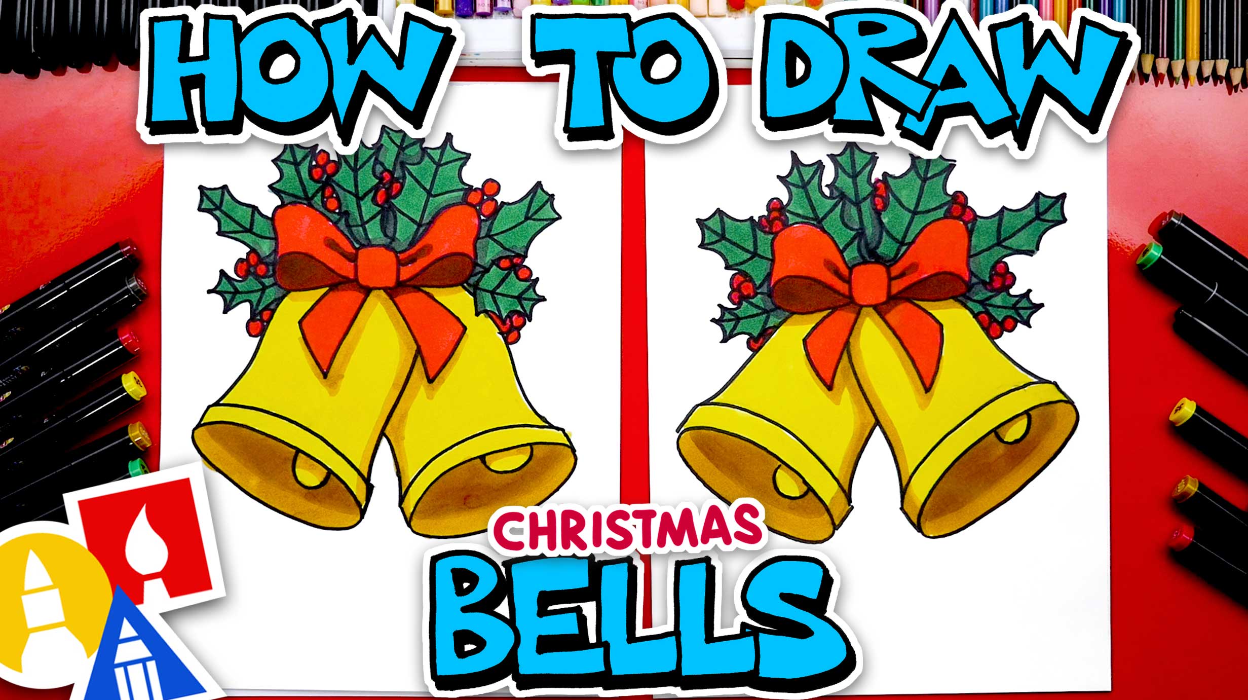 How To Draw Christmas Bells Advanced Art For Kids Hub