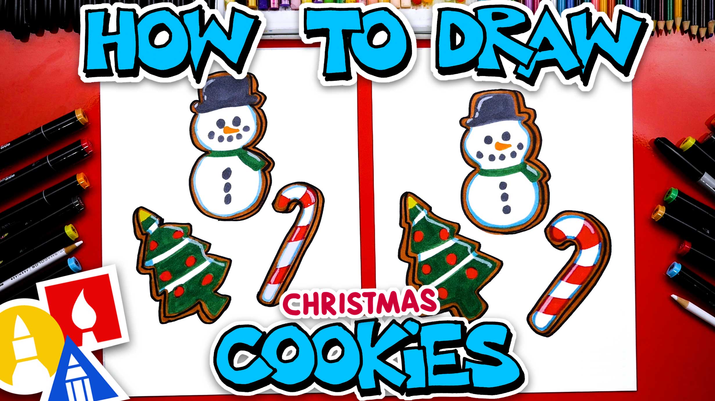 How To Draw Christmas Cookies Art For Kids Hub