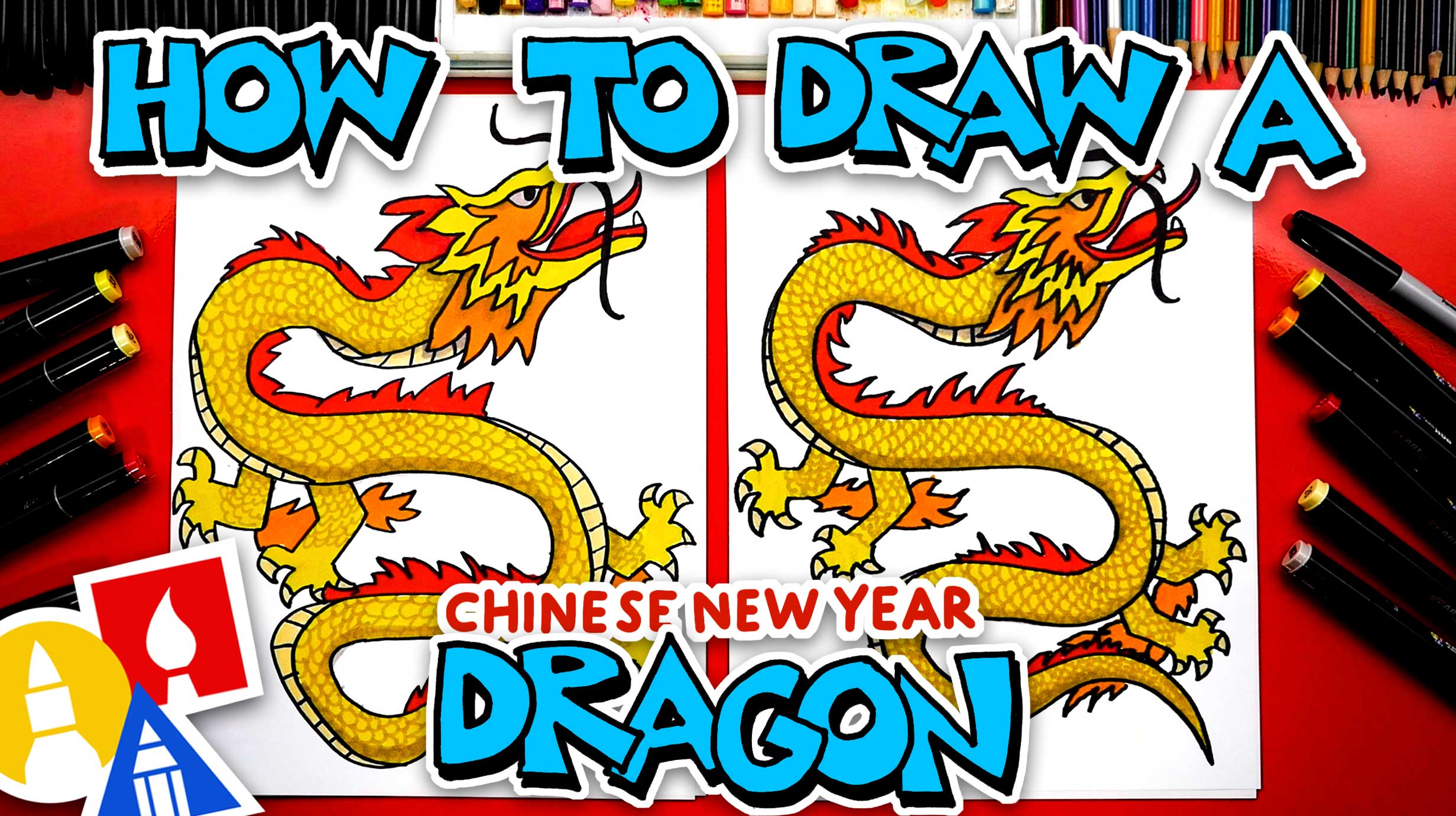 how to draw a dragon for chinese new year