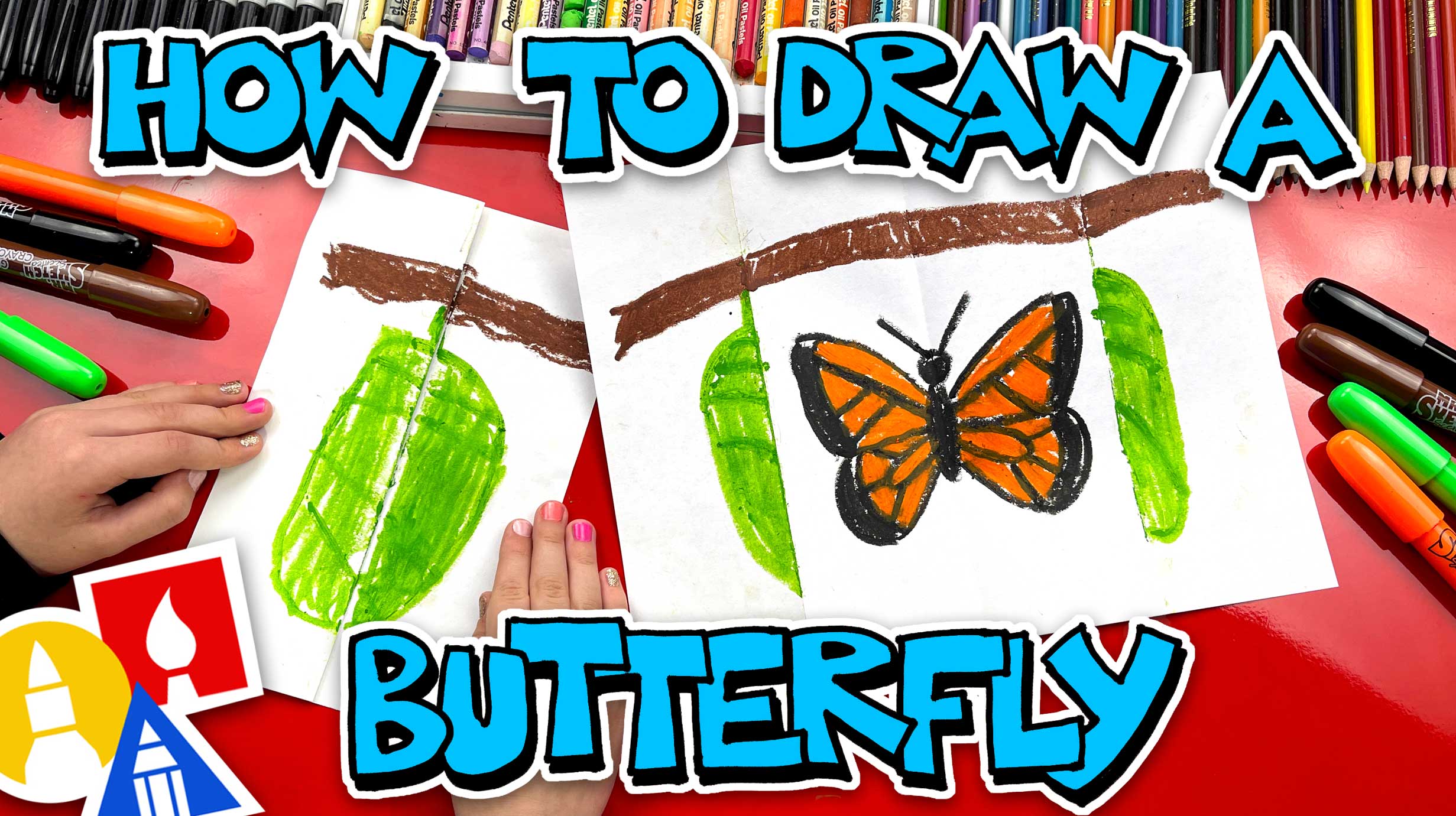 How To Draw A Butterfly And Cocoon Folding Surprise