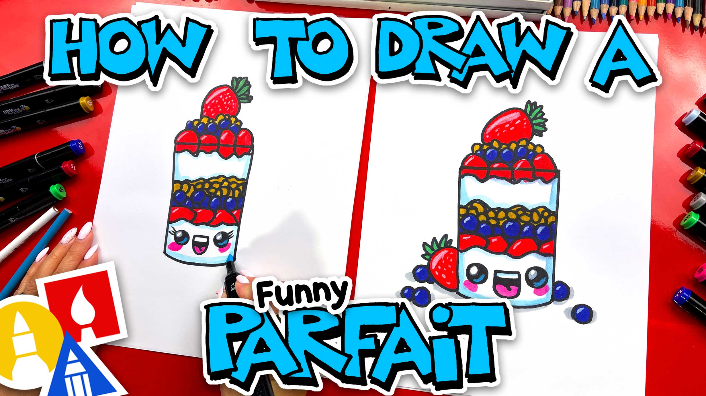 How To Draw A Funny Yogurt Parfait - Art For Kids Hub