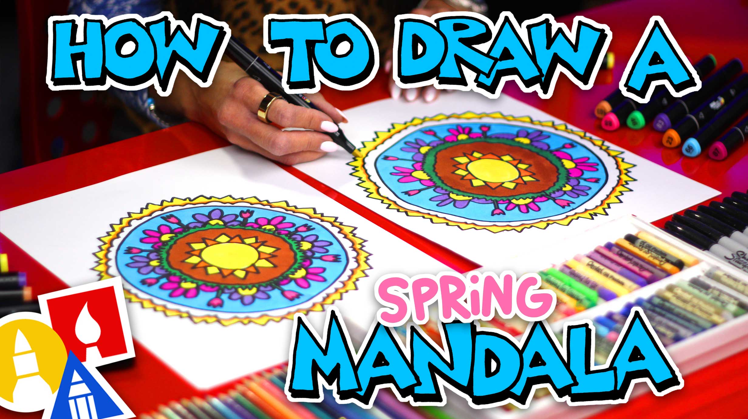How To Draw A Spring Mandala StepbyStep Art Lesson for All Ages