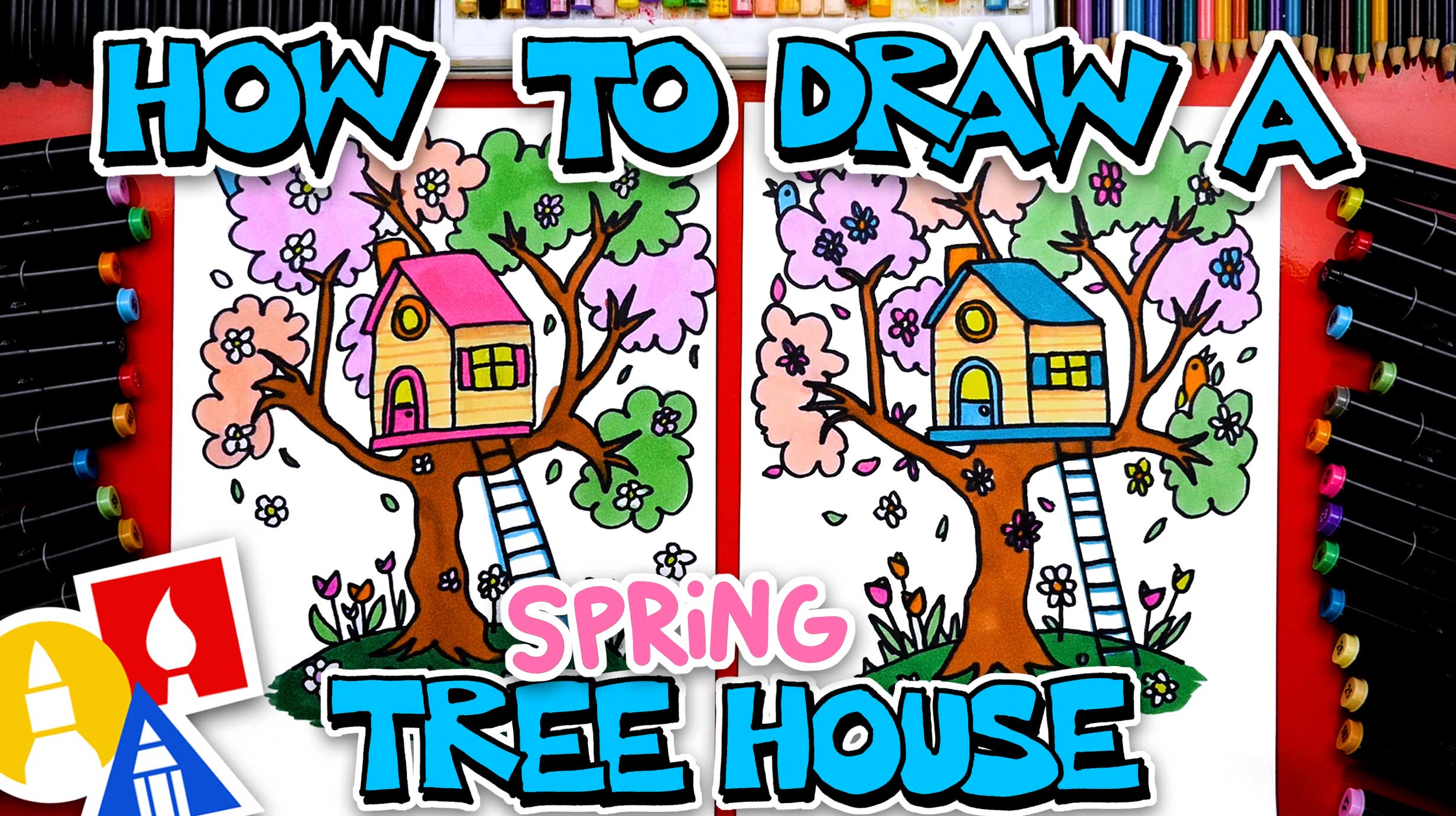 How To Draw A Treehouse For Kids