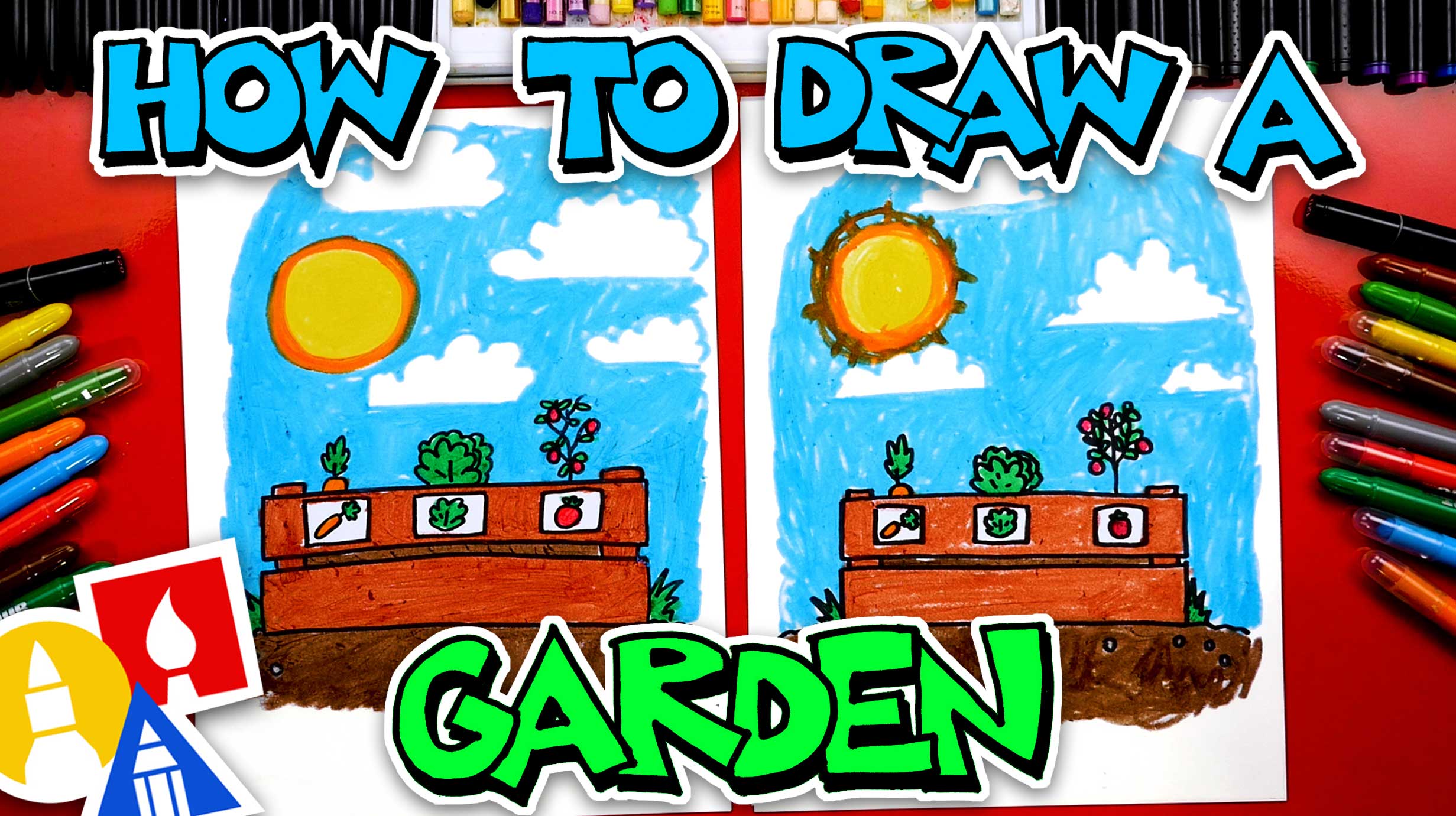 How To Draw A Garden Art For Kids Hub