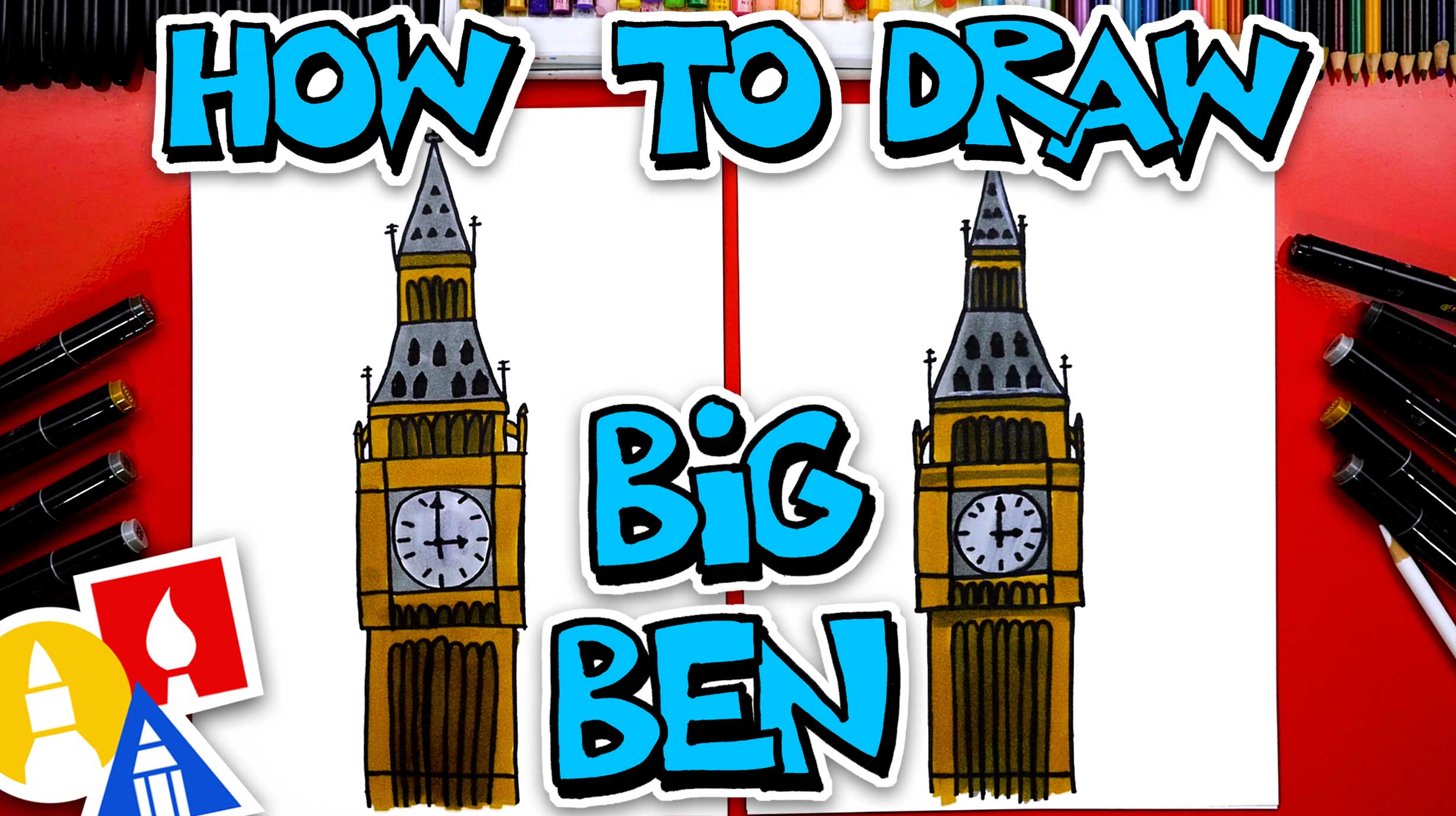 How To Draw Big Ben - Art For Kids Hub