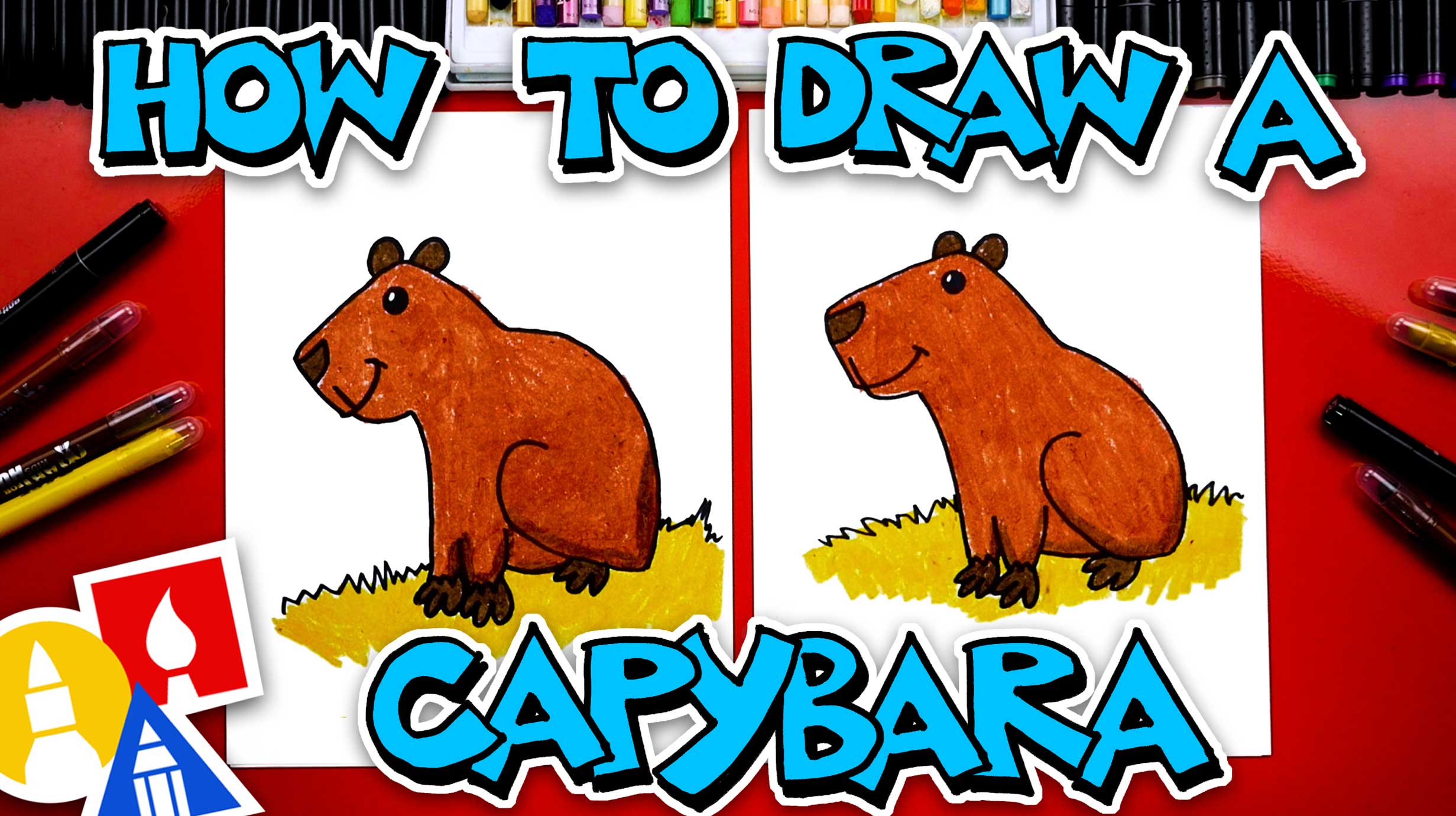 How To Draw A Capybara Art For Kids Hub