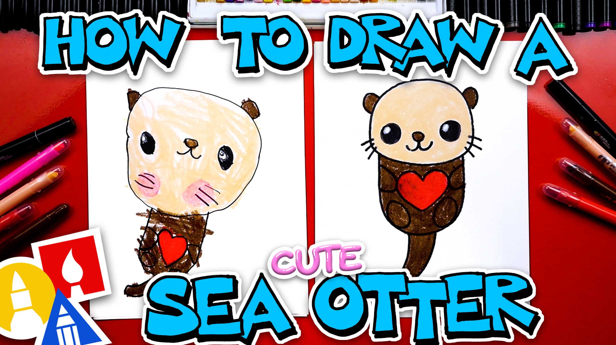 how to draw a sea otter