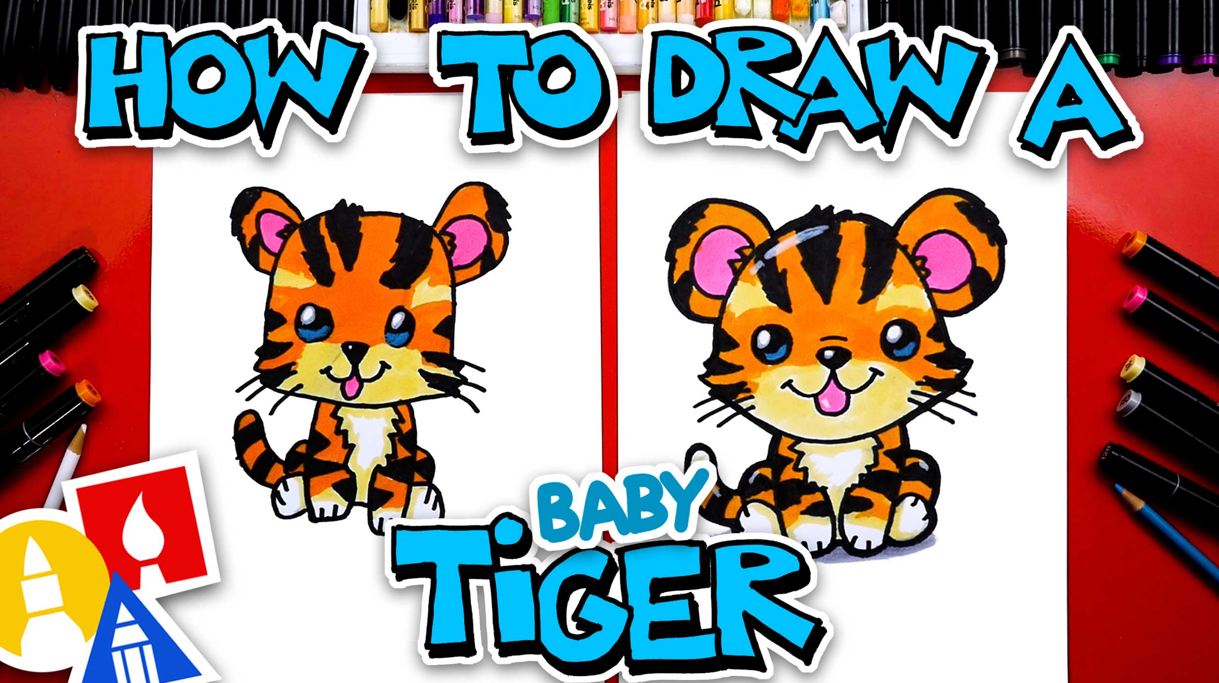 How To Draw A Baby Tiger - Art For Kids Hub
