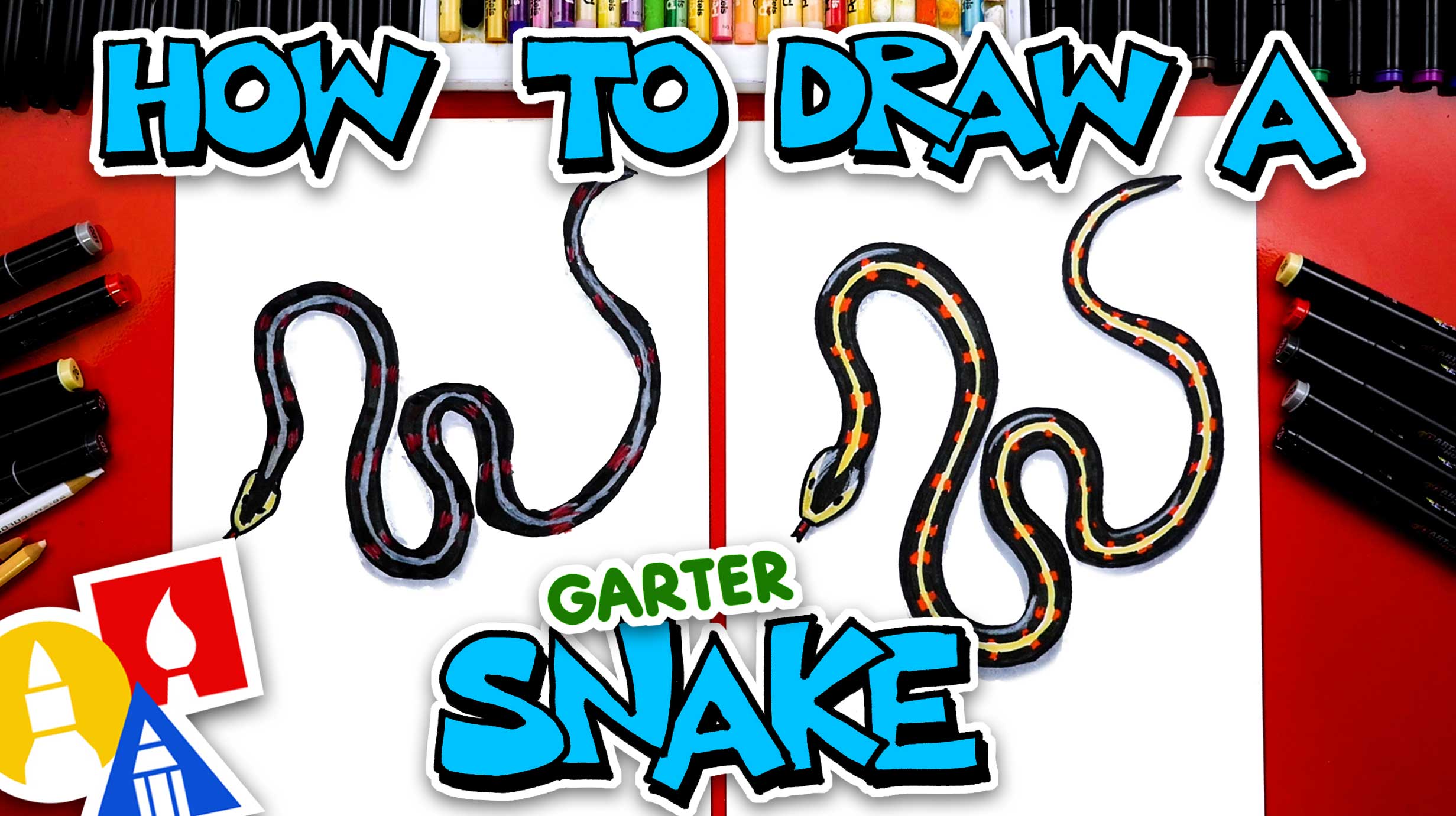 How To Draw A Garter Snake Art For Kids Hub