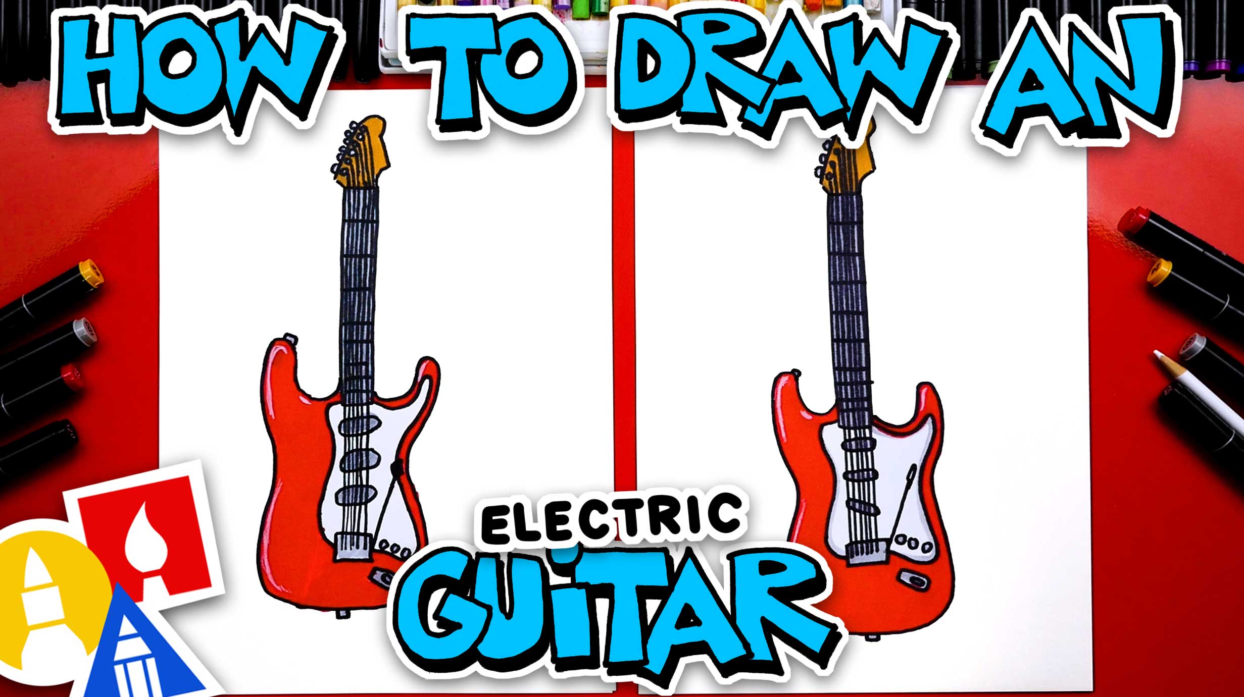 How To Draw An Electric Guitar Art For Kids Hub