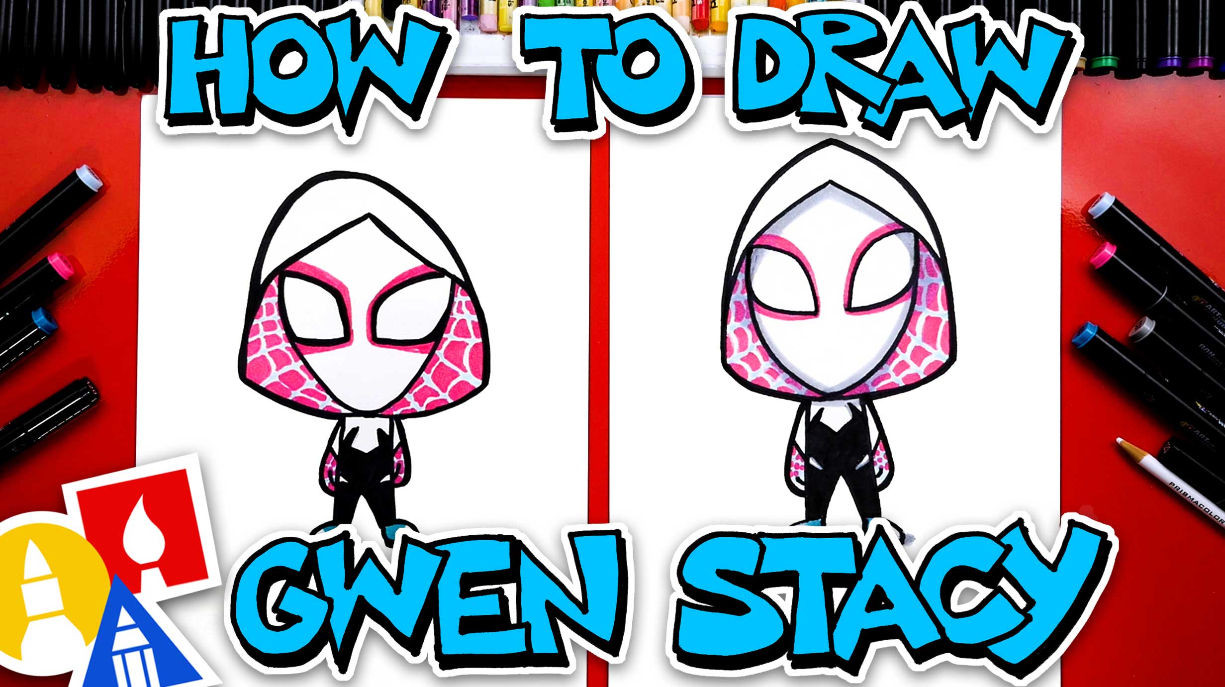 How To Draw Gwen Stacy (SpiderGwen) Art For Kids Hub