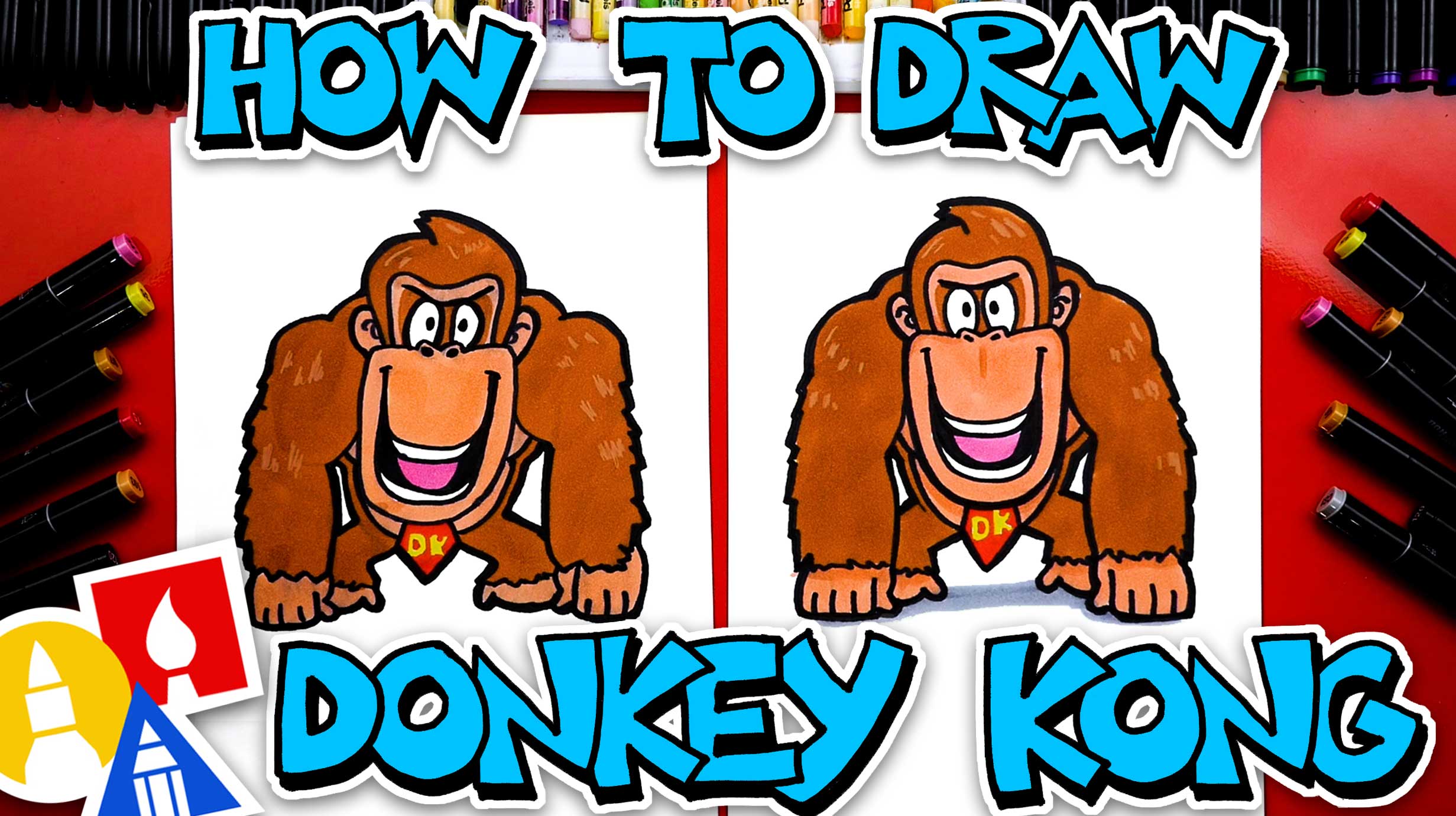 How To Draw Donkey Kong Art For Kids Hub
